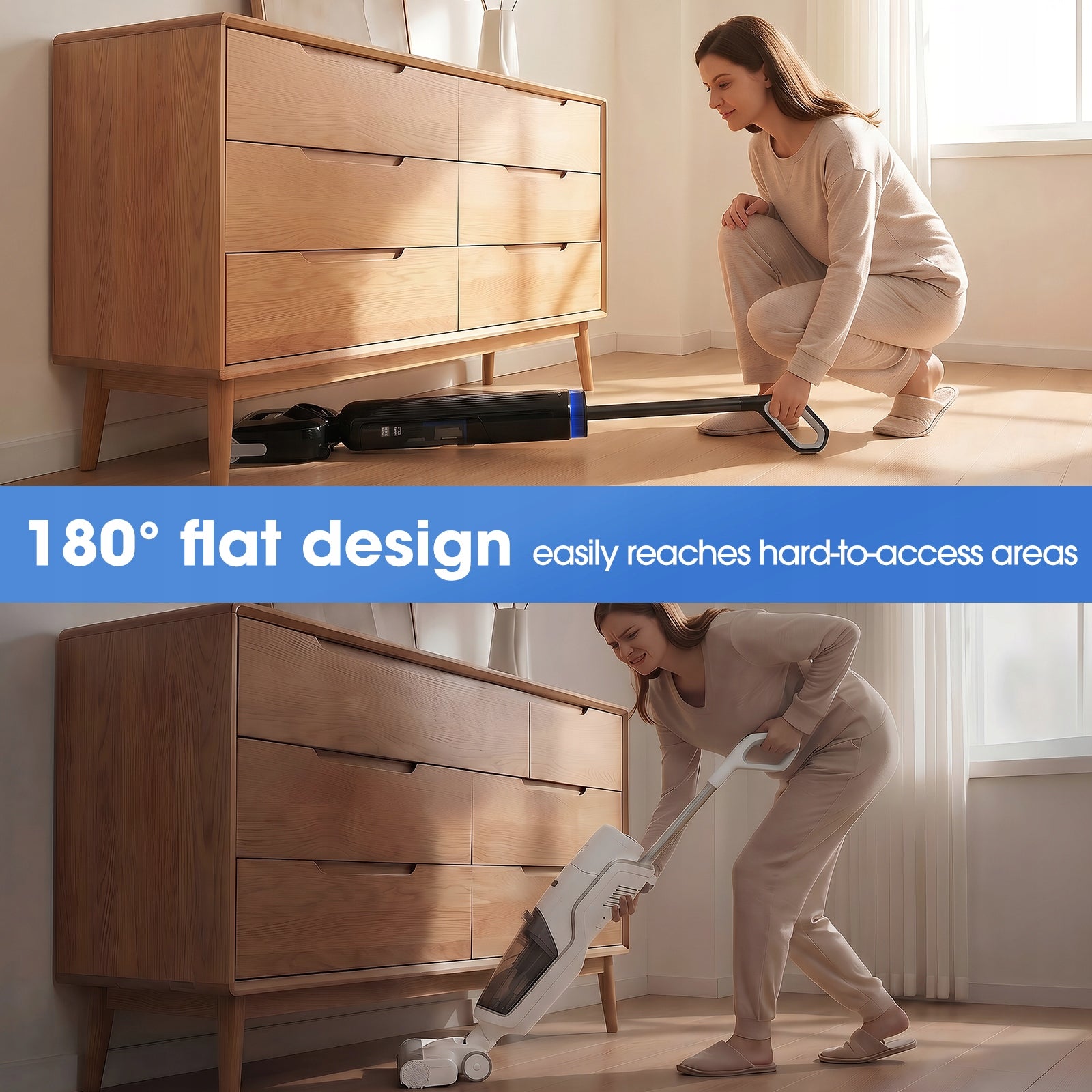 Cordless upright vacuum cleaner Lubluelu T9 Mop 15000 Pa 180° flat design Manufacturer code 10009780