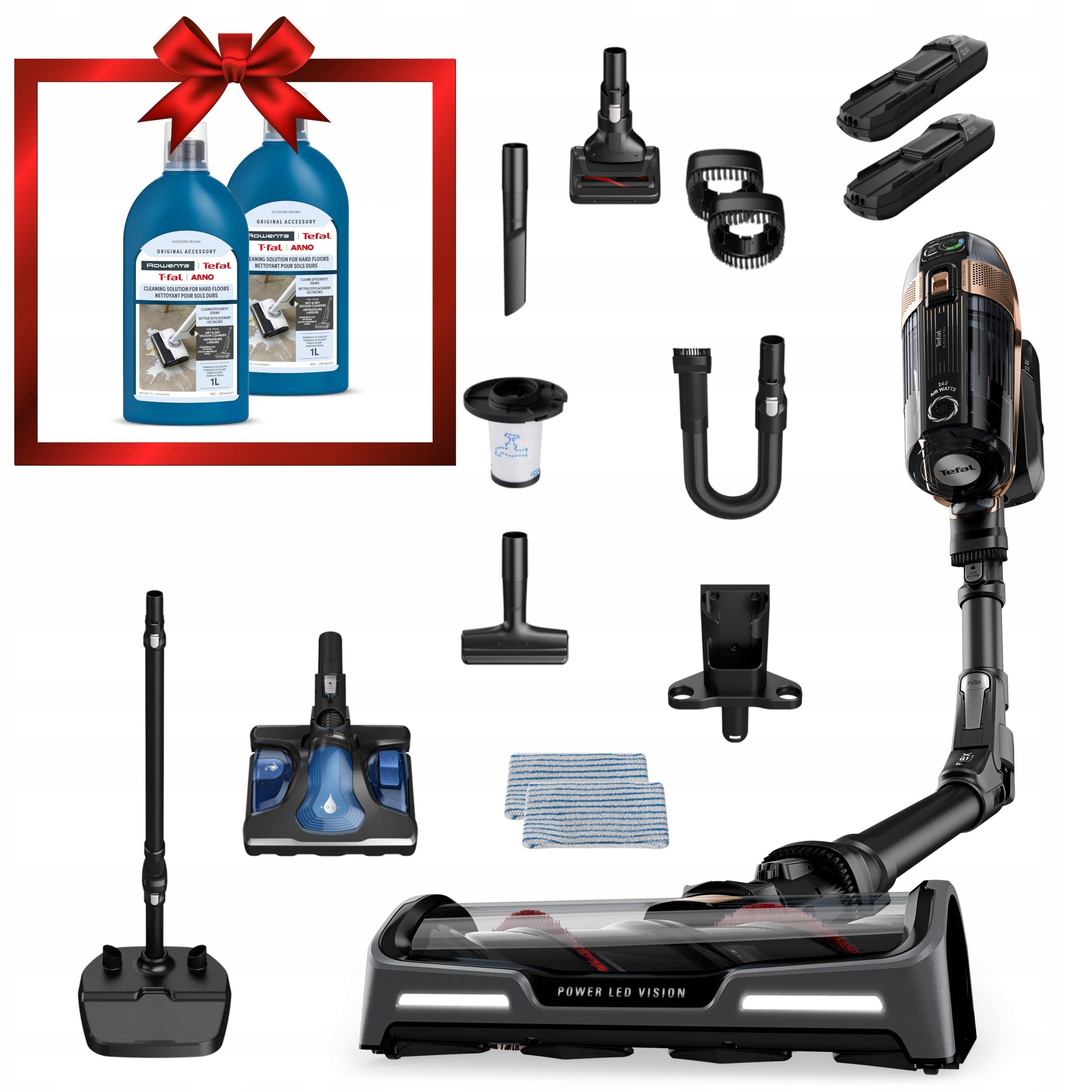 Cordless upright vacuum cleaner TEFAL Flex AQUA 15.60 TY99G3 3w1 2 batteries