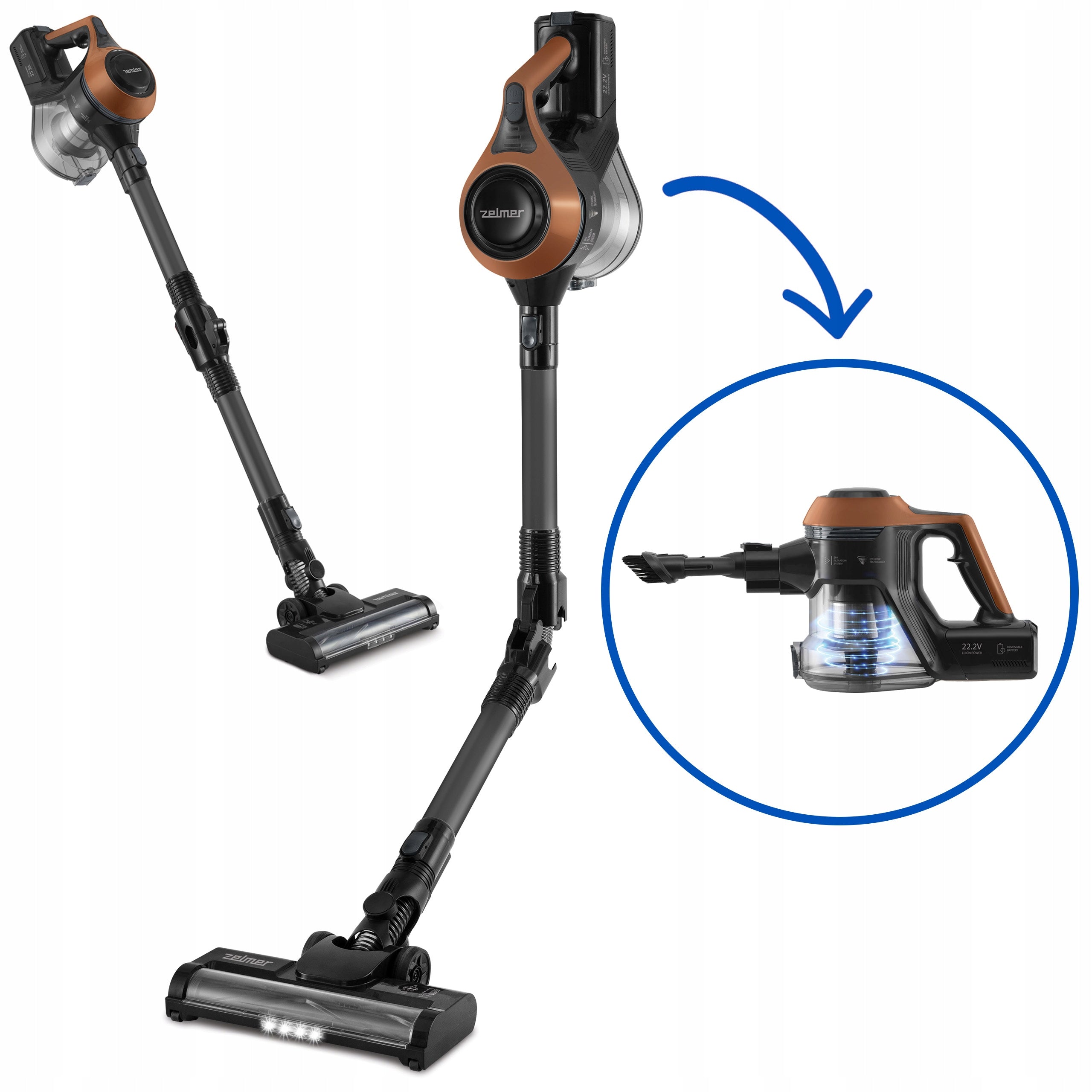 Cordless upright vacuum cleaner Zelmer ZSVC512DF Piotr