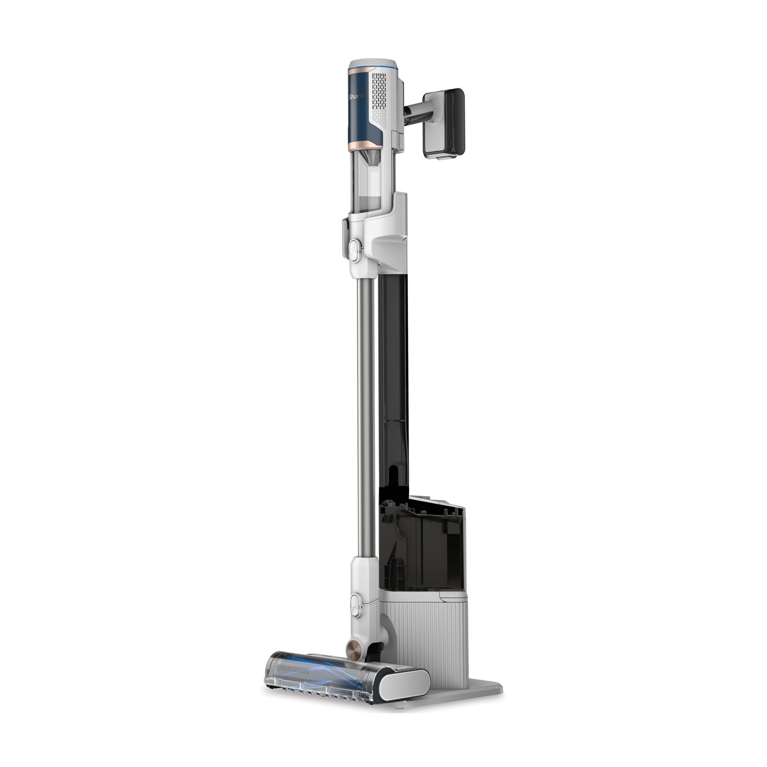 Cordless upright vacuum cleaner with Shark Clean docking station Dominant color white