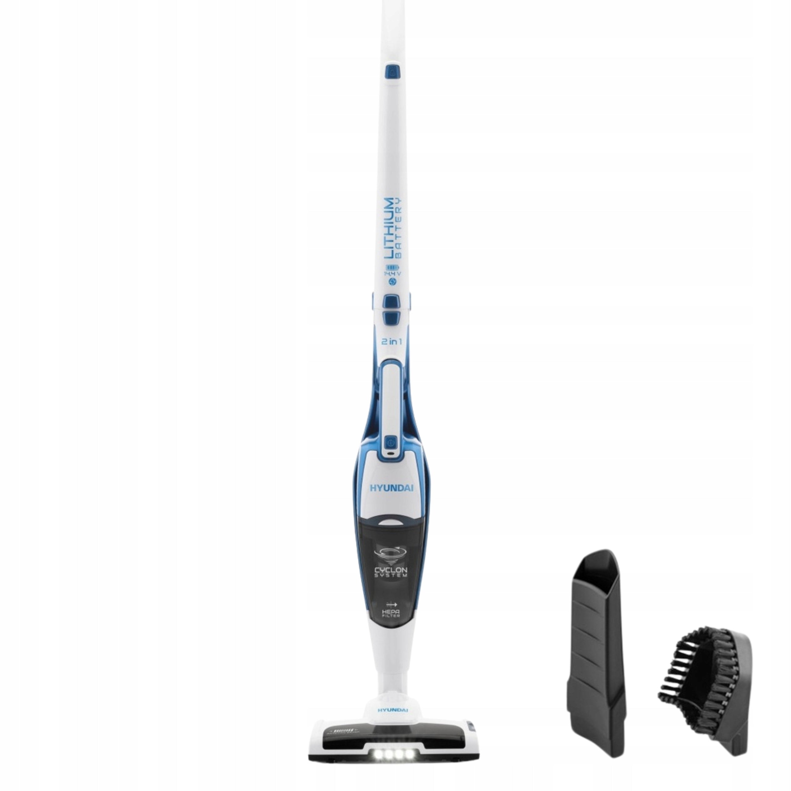 Cordless vacuum cleaner Hyundai VC914 white 2in1 HEPA backlight foldable