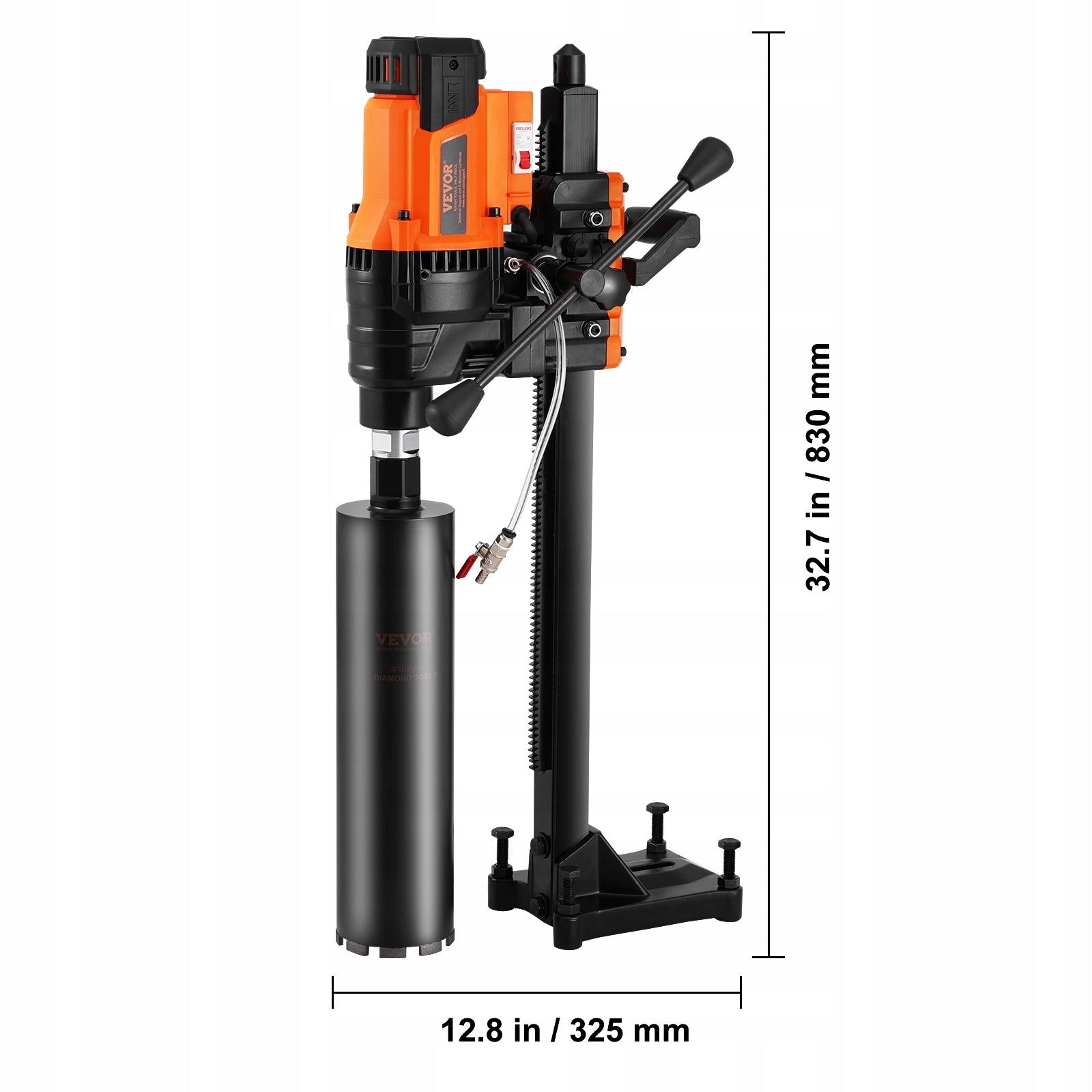 Core Drill Machine 0.8-9.8in Dia 3200W Diamond Core Drill Rig with Stand Brand Vevor