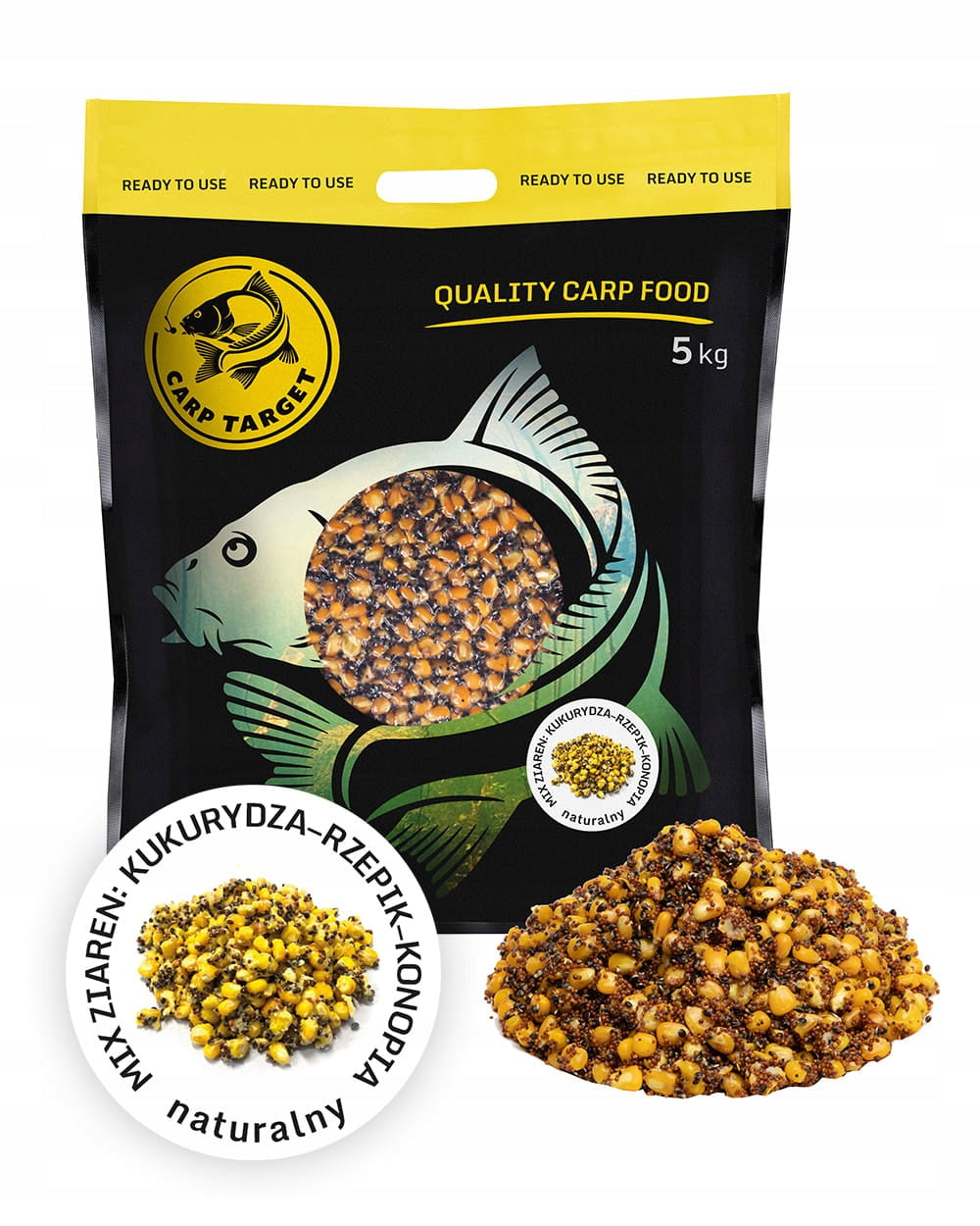 Corn Hemp Rapeseed MIX Grains Ready Fishing Bait 5 kg