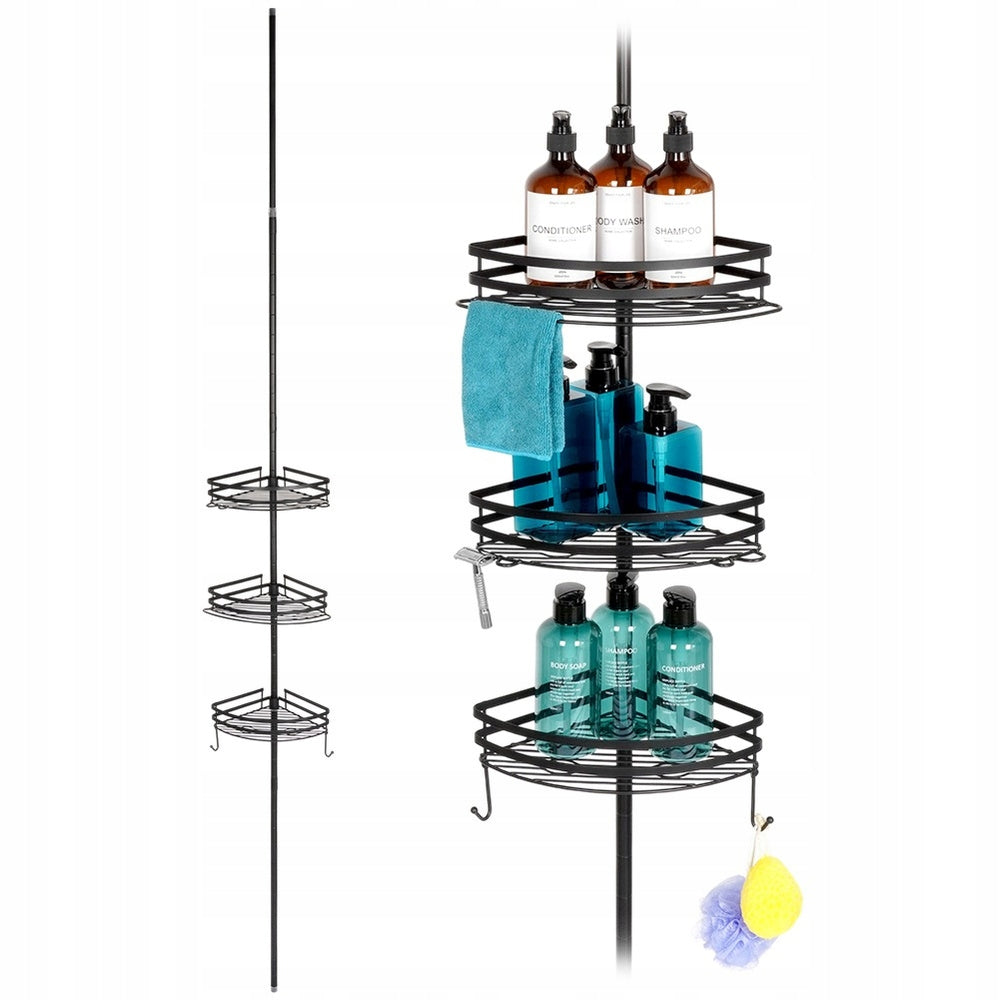 Corner Bathroom Shelf Adjustable Metal Black 3 Levels Adjustable Large Manufacturer code 5900670107519