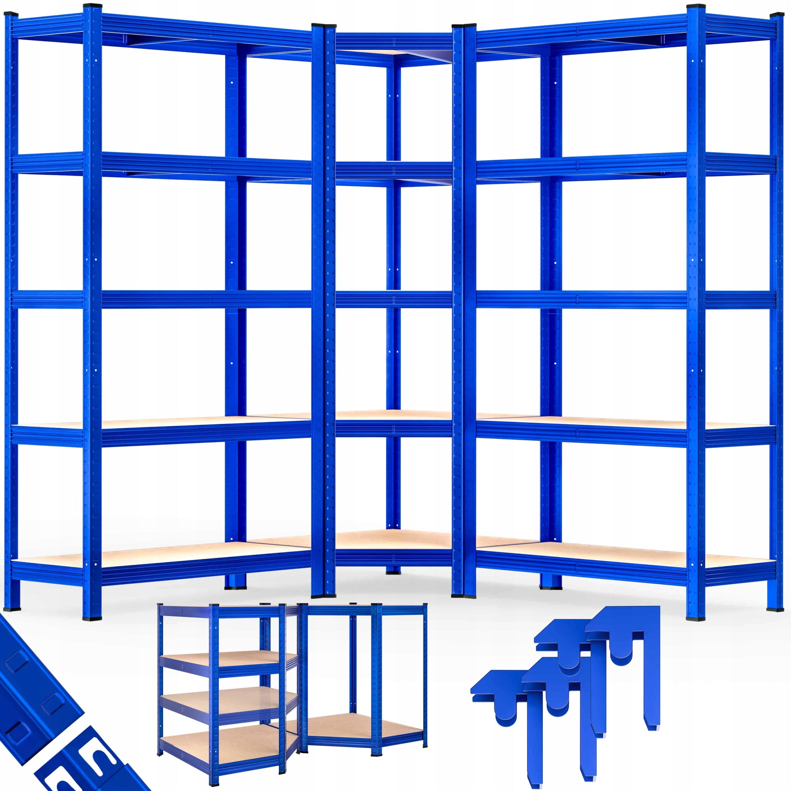 Corner Storage Rack 2+1 Metal Workshop Shop Garage Basement
