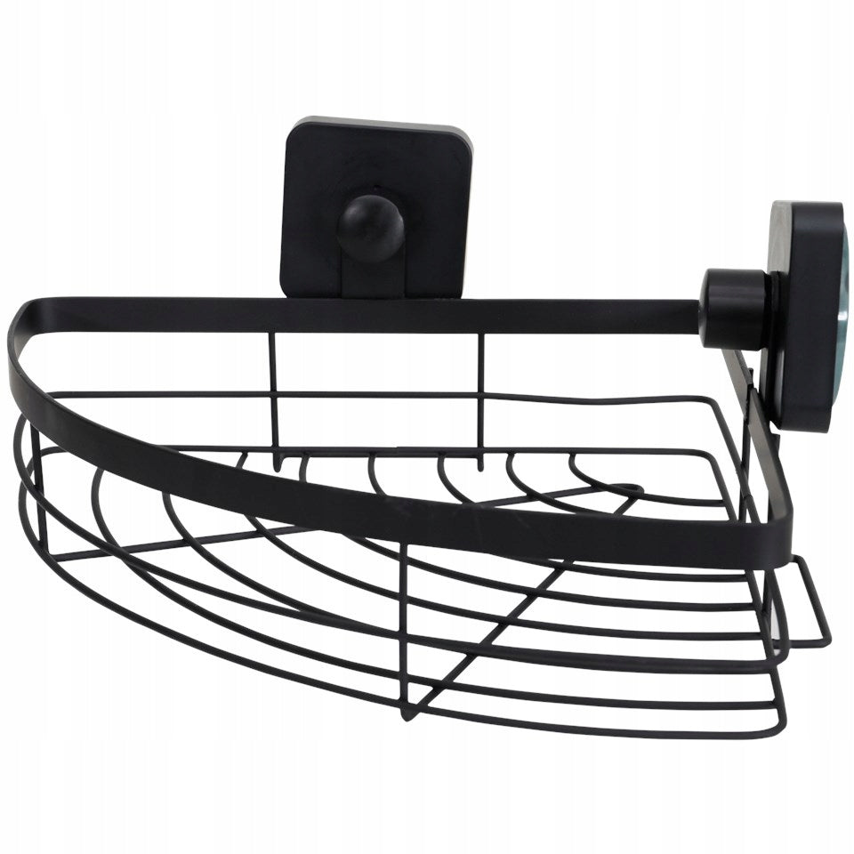 Corner shower shelf with strong suction cups metal 22 x 6 cm