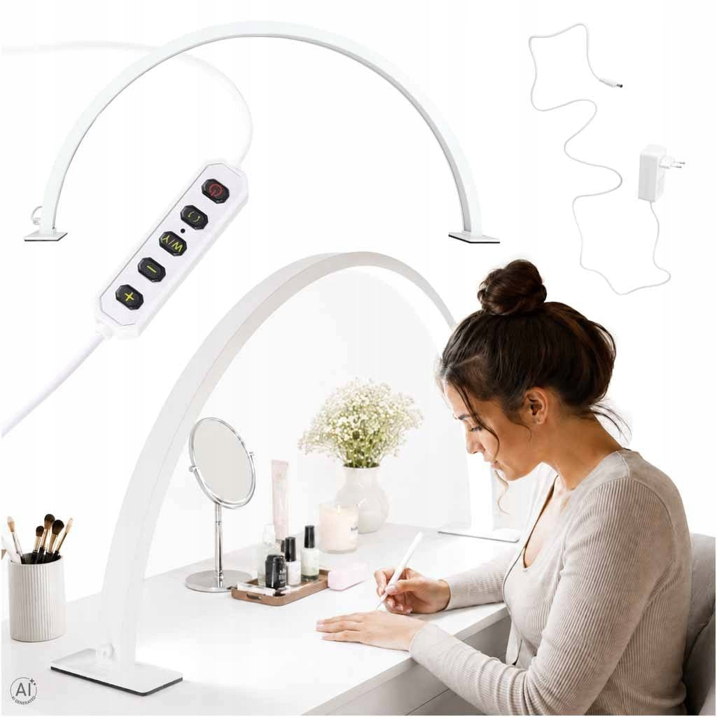 Cosmetic Lamp LED Shadowless Desk for Nail Manicure Bow White