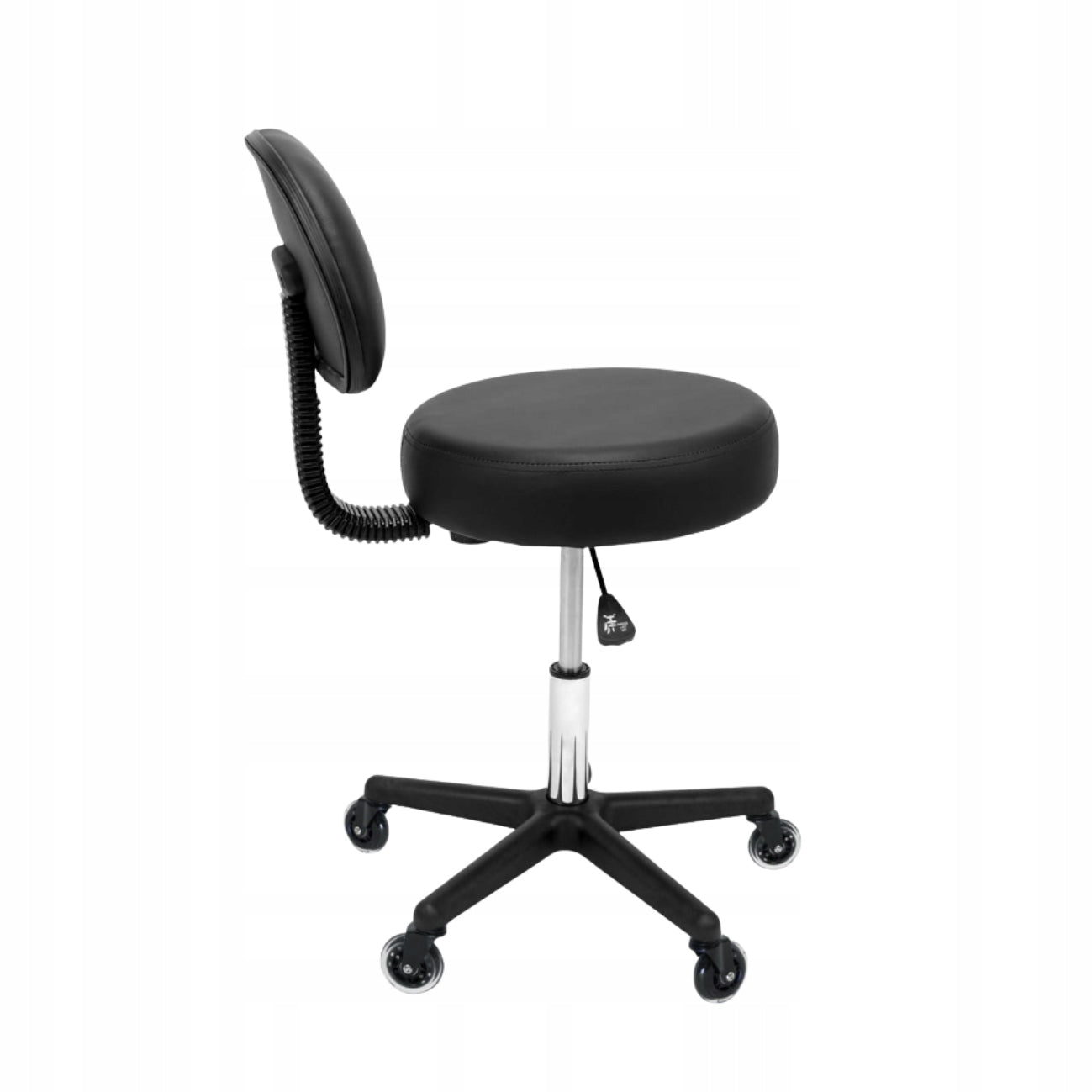Cosmetic Stool Flat with Backrest Black PLATINUM