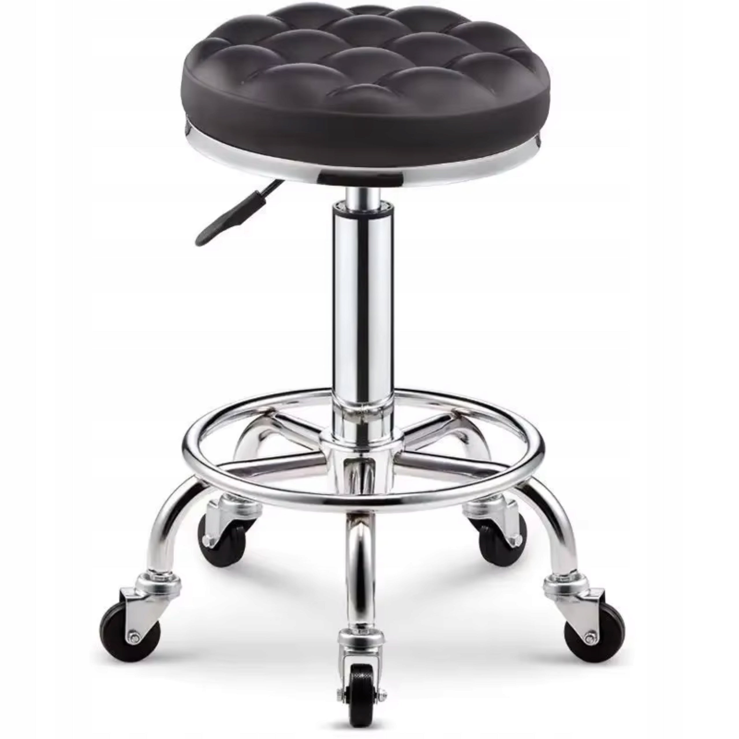 Cosmetic Stool Hairdressing Stool Rotary RINO Black Adjustable