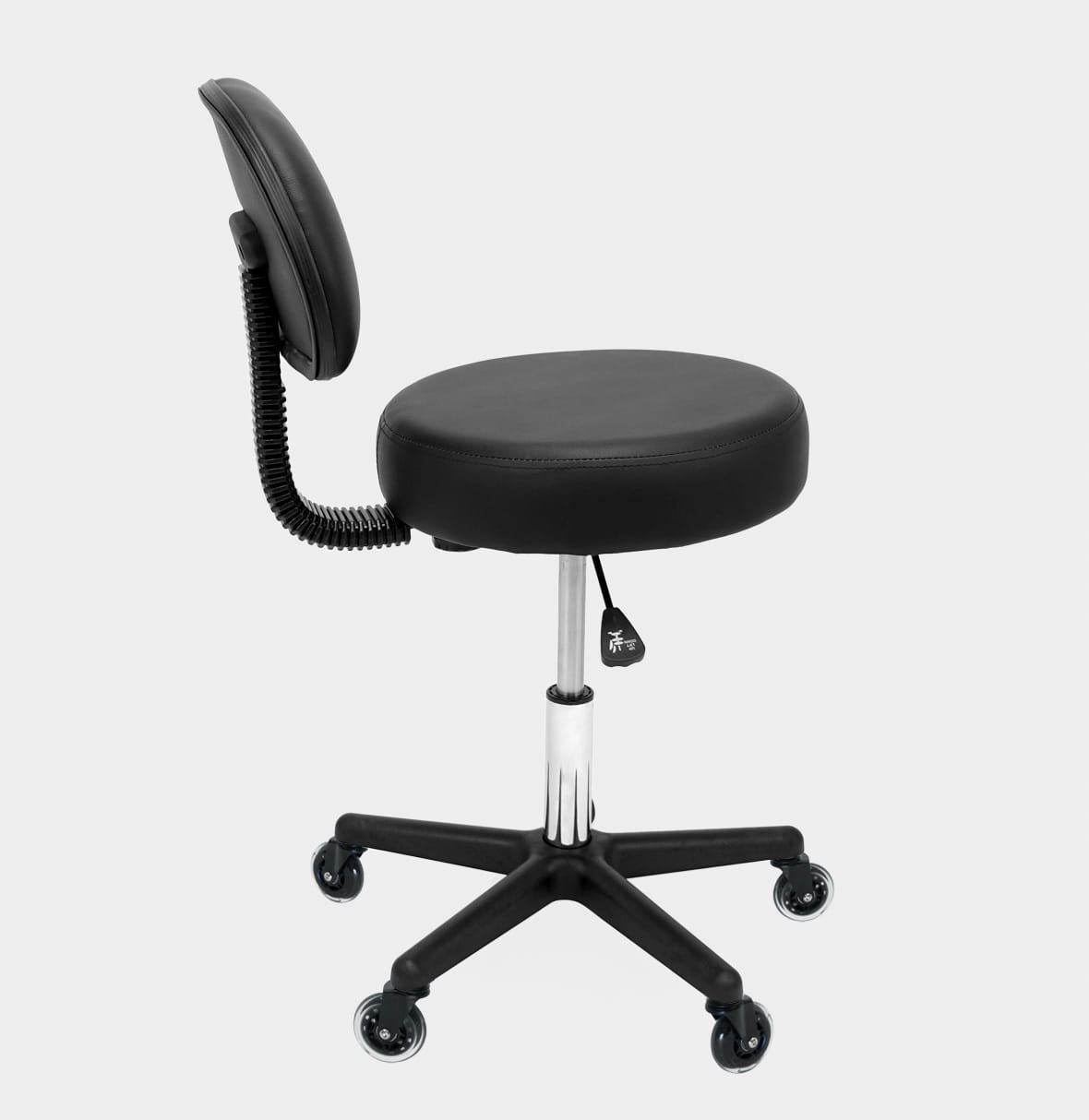 Cosmetic Stool Makeup Chair Makeup Stool Black Backrest Wheels Medical device no