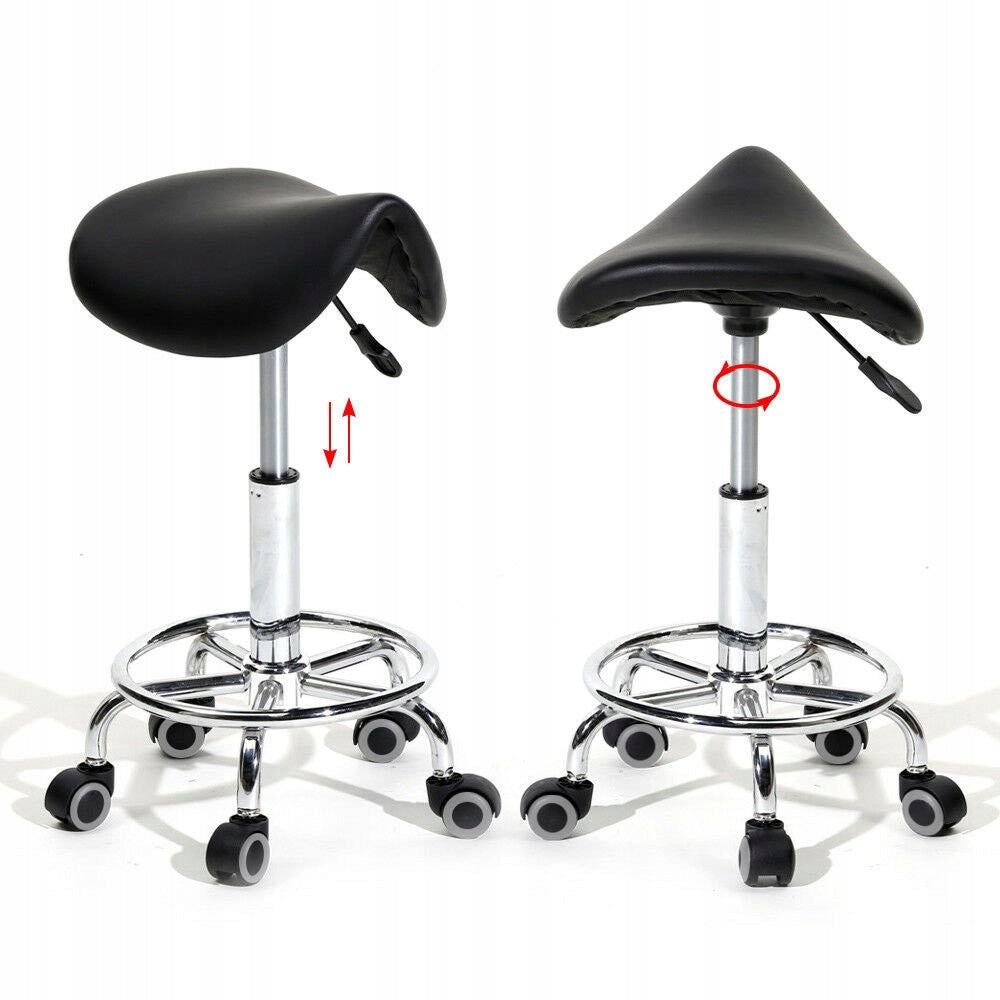 Cosmetic Stool Mobile Hoker Rotary Adjustable Saddle Black Manufacturer code HOP1000966-1