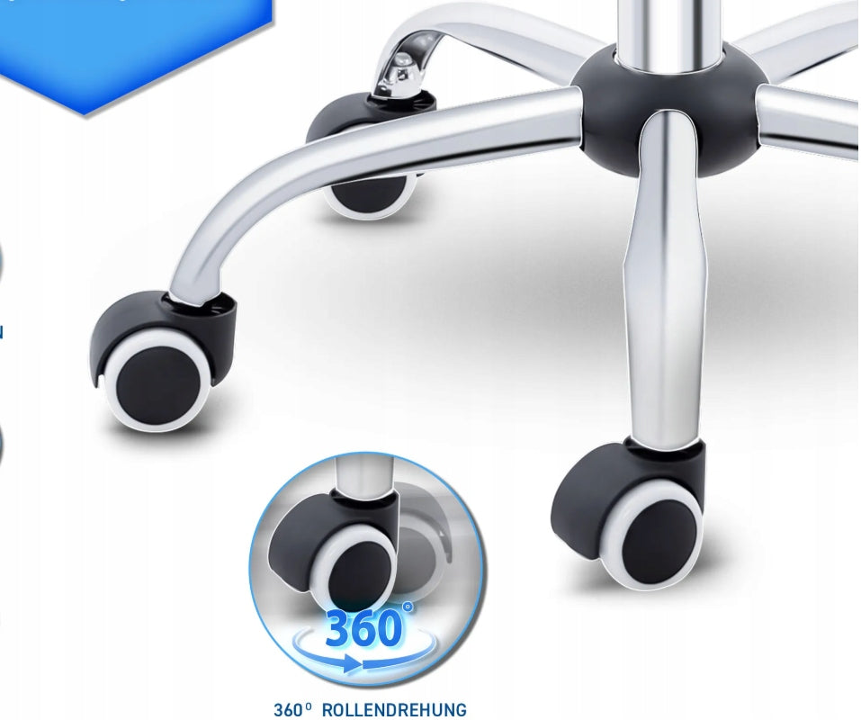 Cosmetic Stool Swivel Chair For Living Room With Wheel Backrest BLACK Manufacturer code ABH-009
