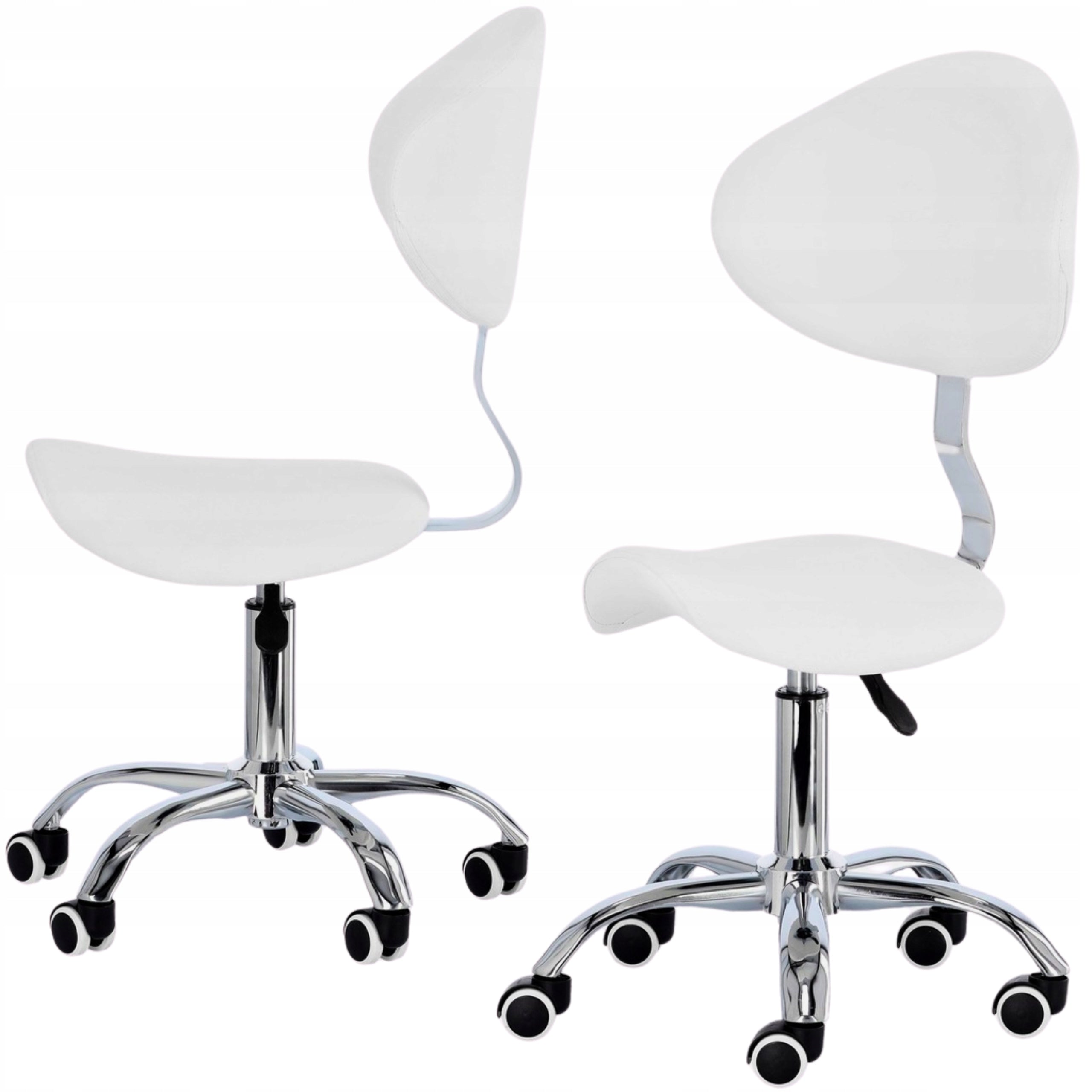 Cosmetic Stool White Hairdressing Mobile Chair With Backrest Hoker Packaging status original