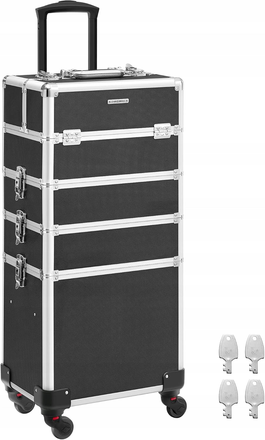 Cosmetic Suitcase 4-Tier Mobile Case on Wheels