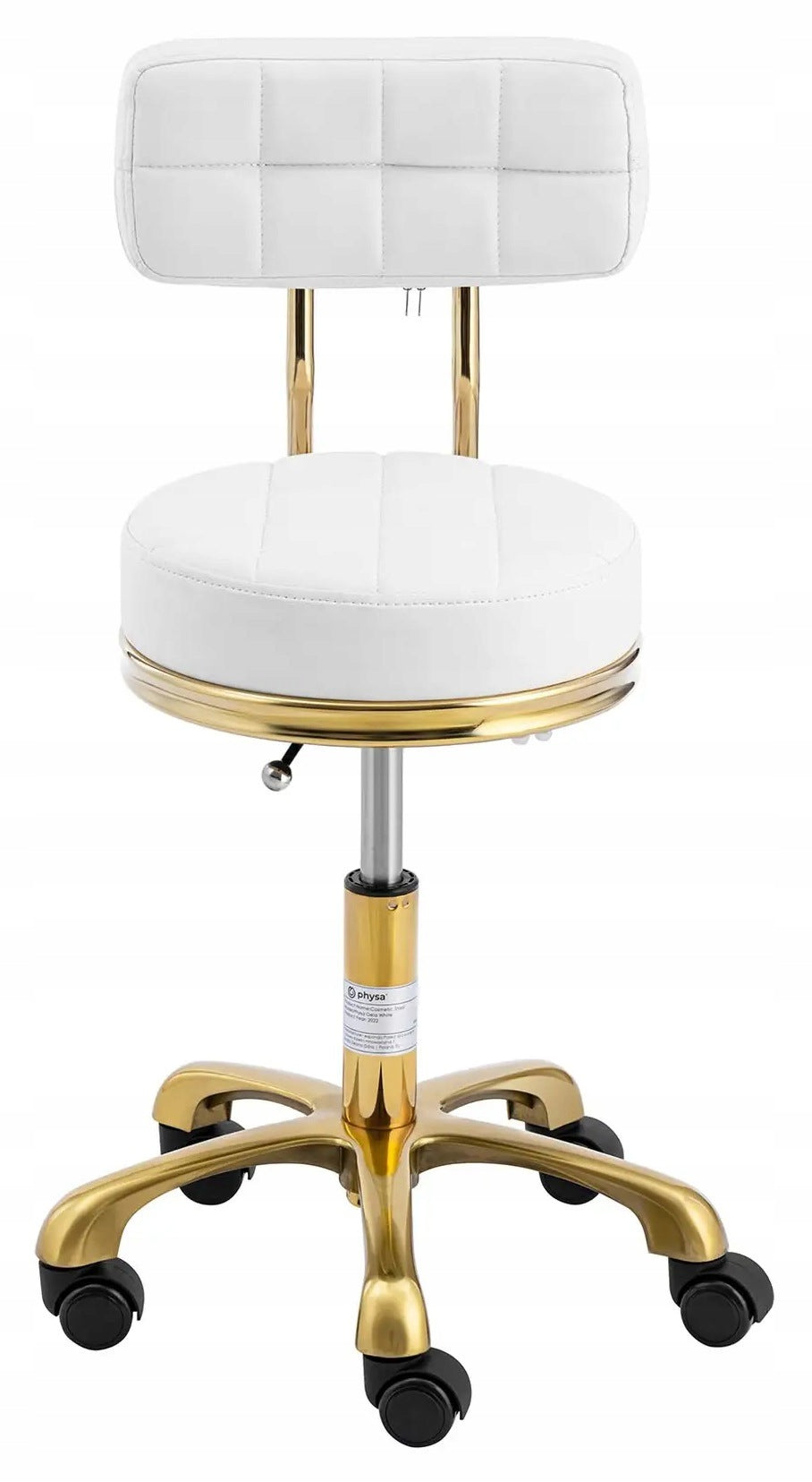 Cosmetic chair on wheels 47-61cm 150kg PHYSA PHYSA GELA WHITE Brand Physa