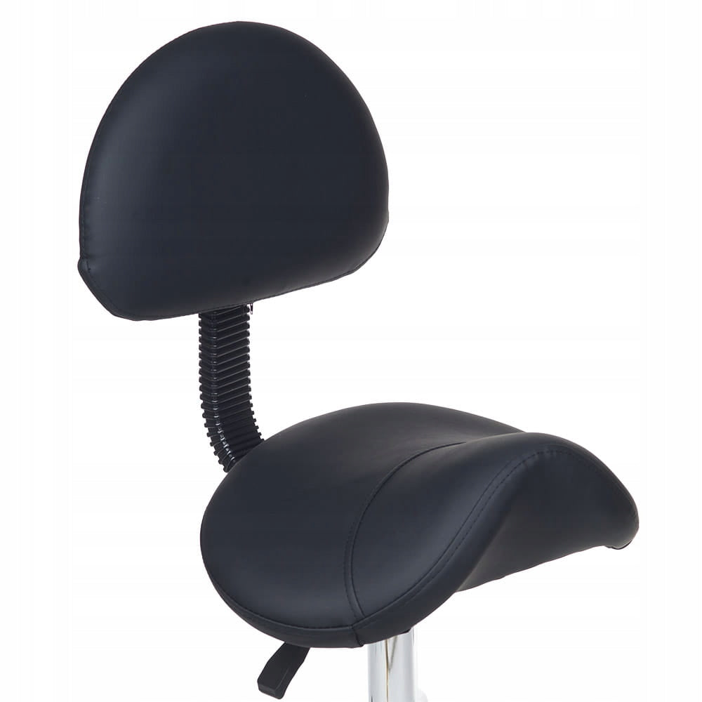 Cosmetic saddle stool with backrest BY-8373 black Brand Beauty System
