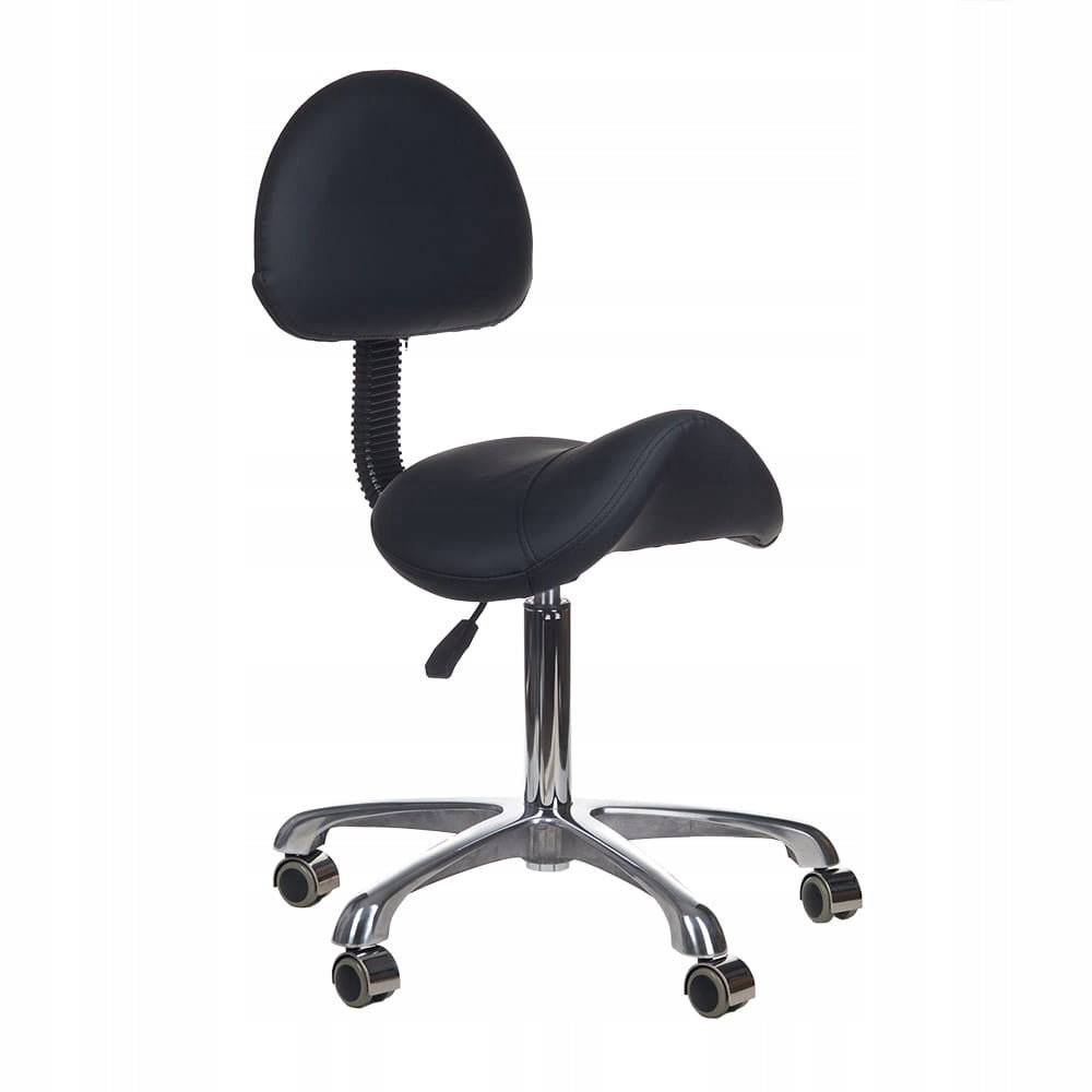 Cosmetic saddle stool with backrest BY-8373 black