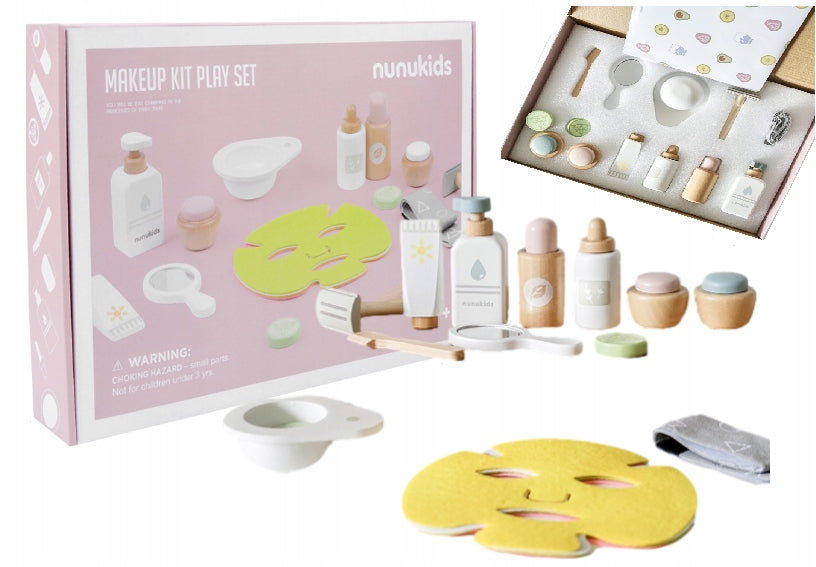 Cosmetic set for children wooden beauty salon mask 18 el.