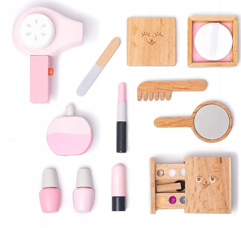 Cosmetic set for children wooden organizer dryer 12 el. UMU Brand UMU