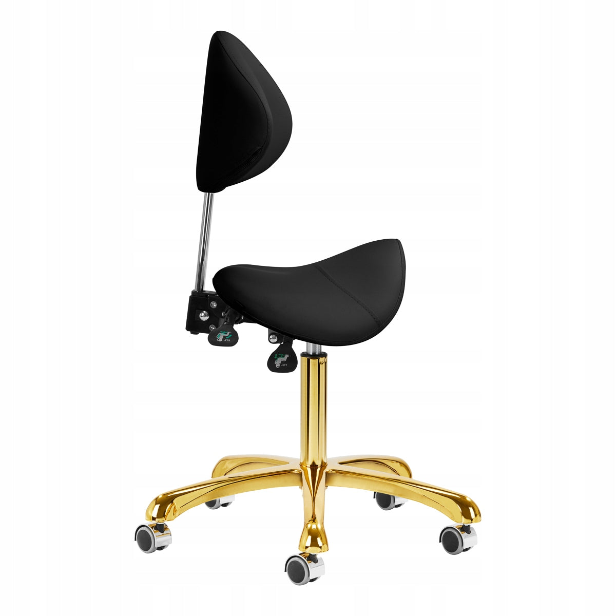 Cosmetic stool 1004 Giovanni gold black Upholstery color black