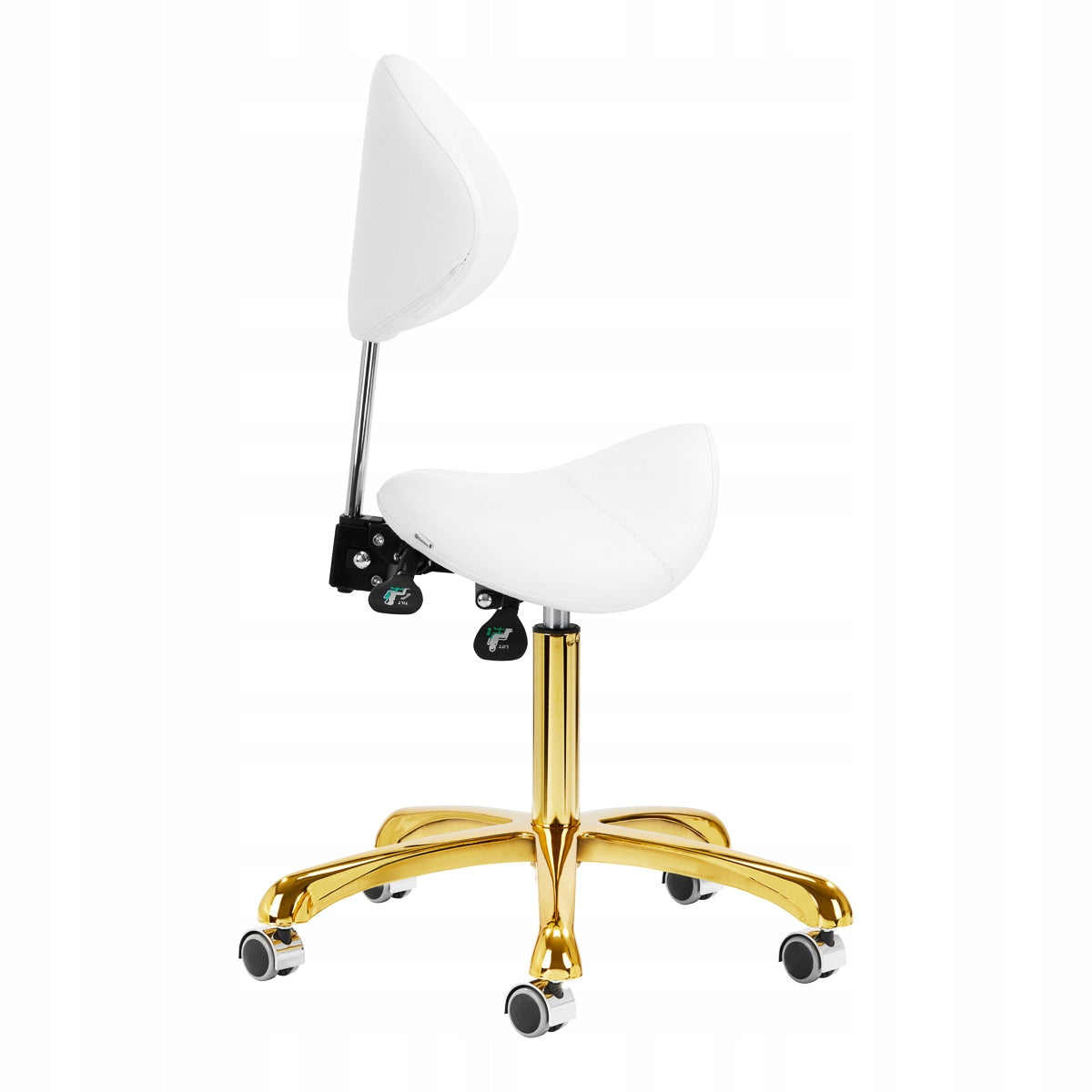 Cosmetic stool 1004 Giovanni gold white Upholstery color white