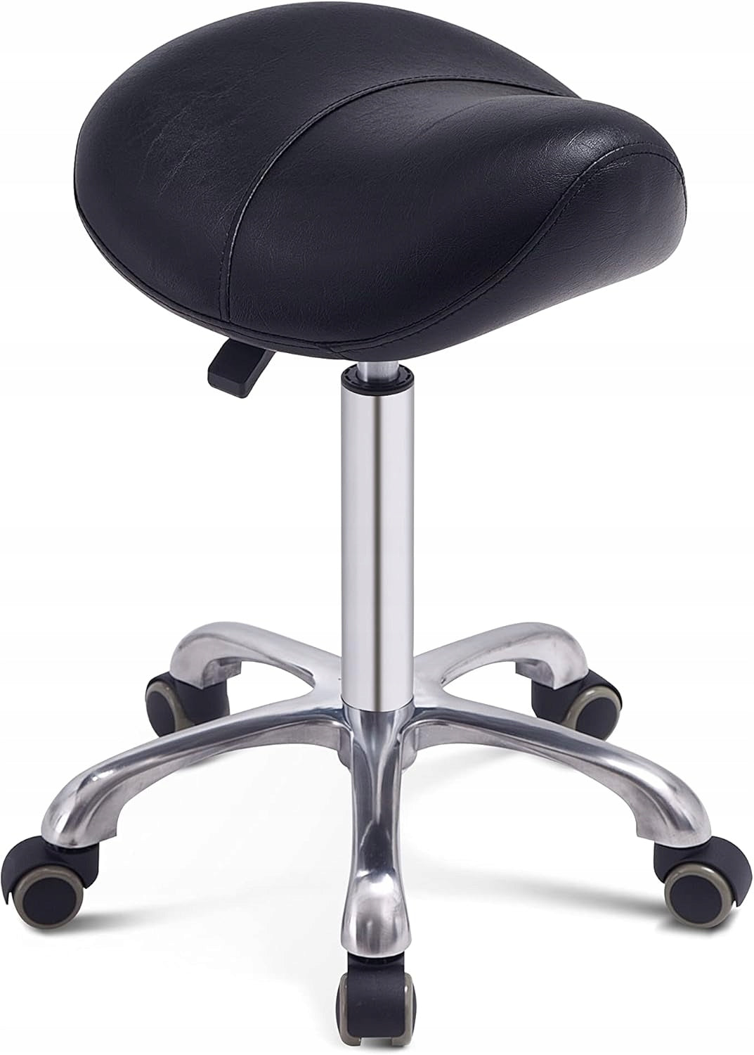 Cosmetic stool GRACE&GRACE black, swivel with wheels without backrest