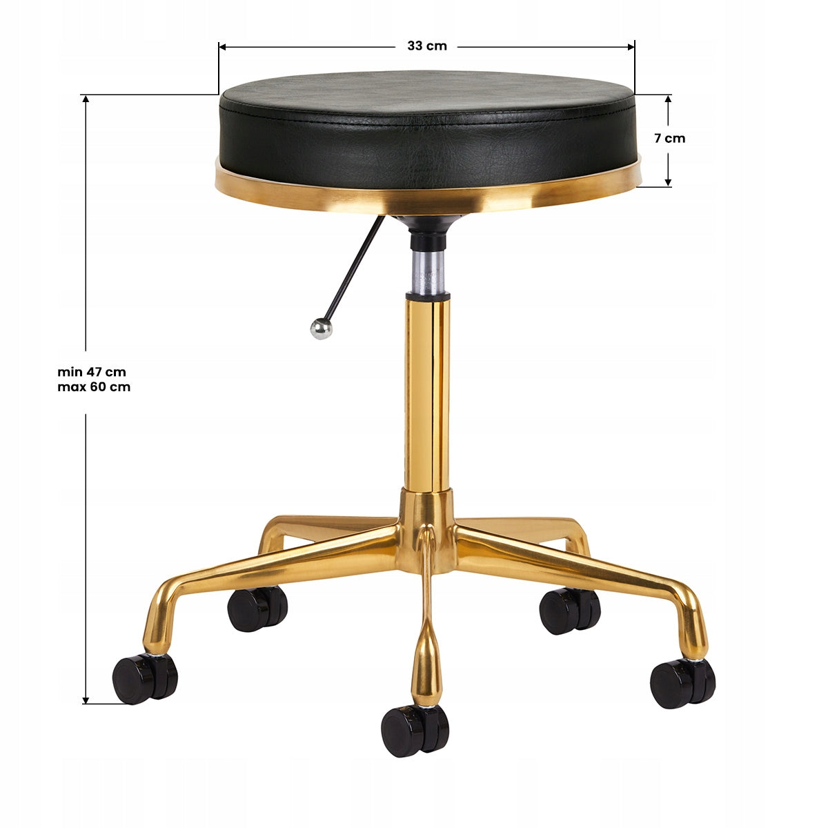 Cosmetic stool H4 gold black Model 140257
