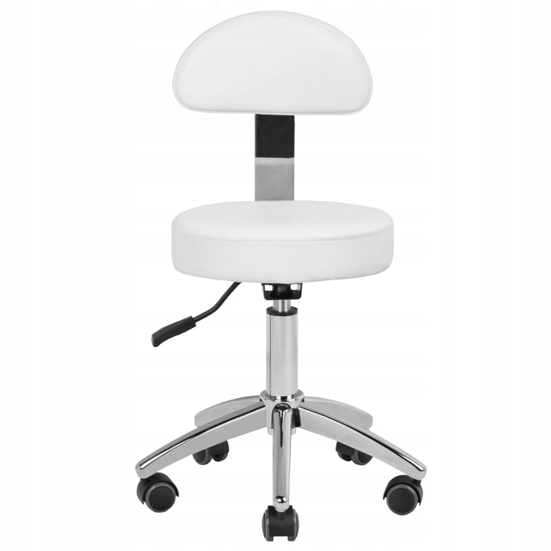 Cosmetic stool for pedicure 304-P white Upholstery color multicolor
