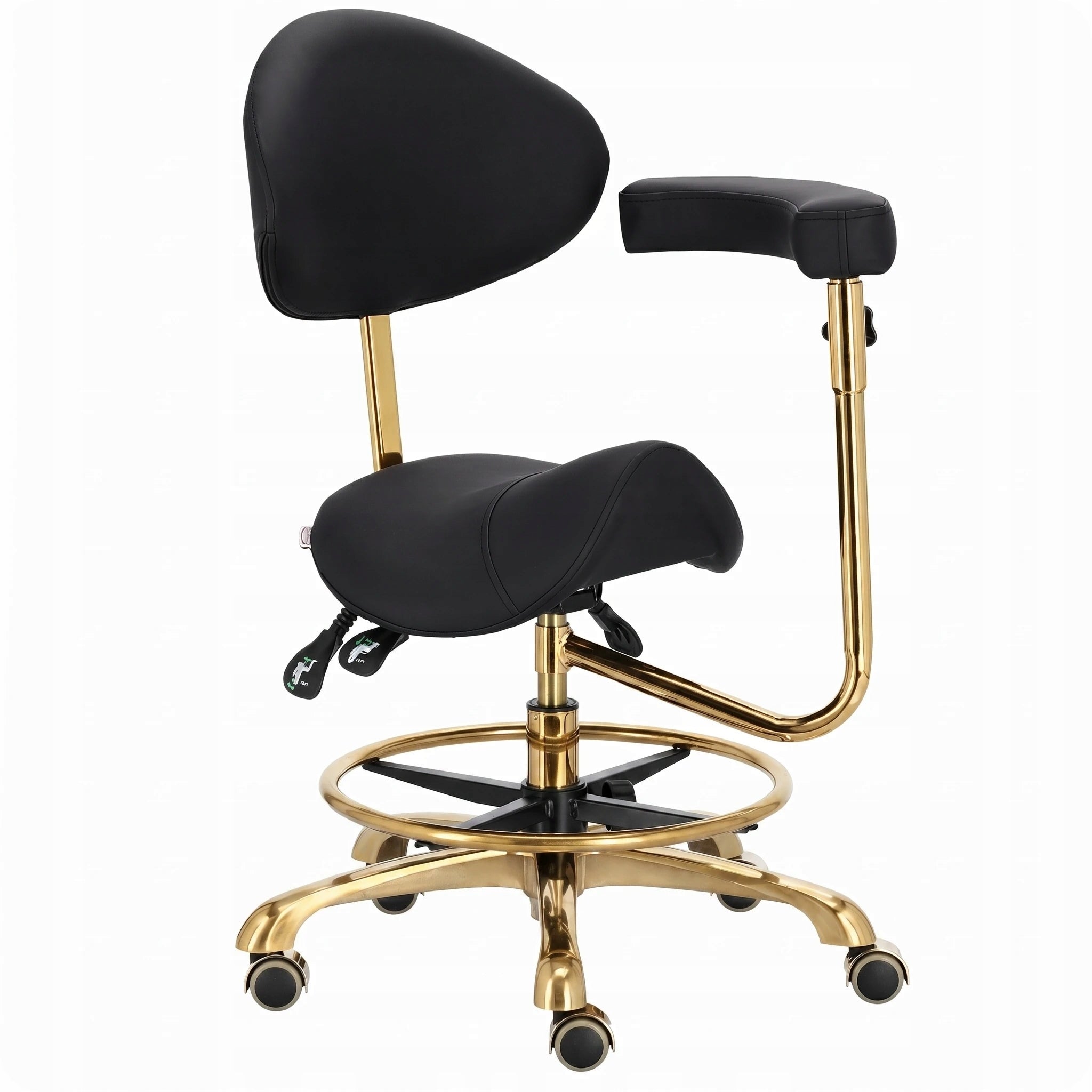 Cosmetic stool hairdresser saddle with backrest chair bar stool SPA mobile Brand Calissimo