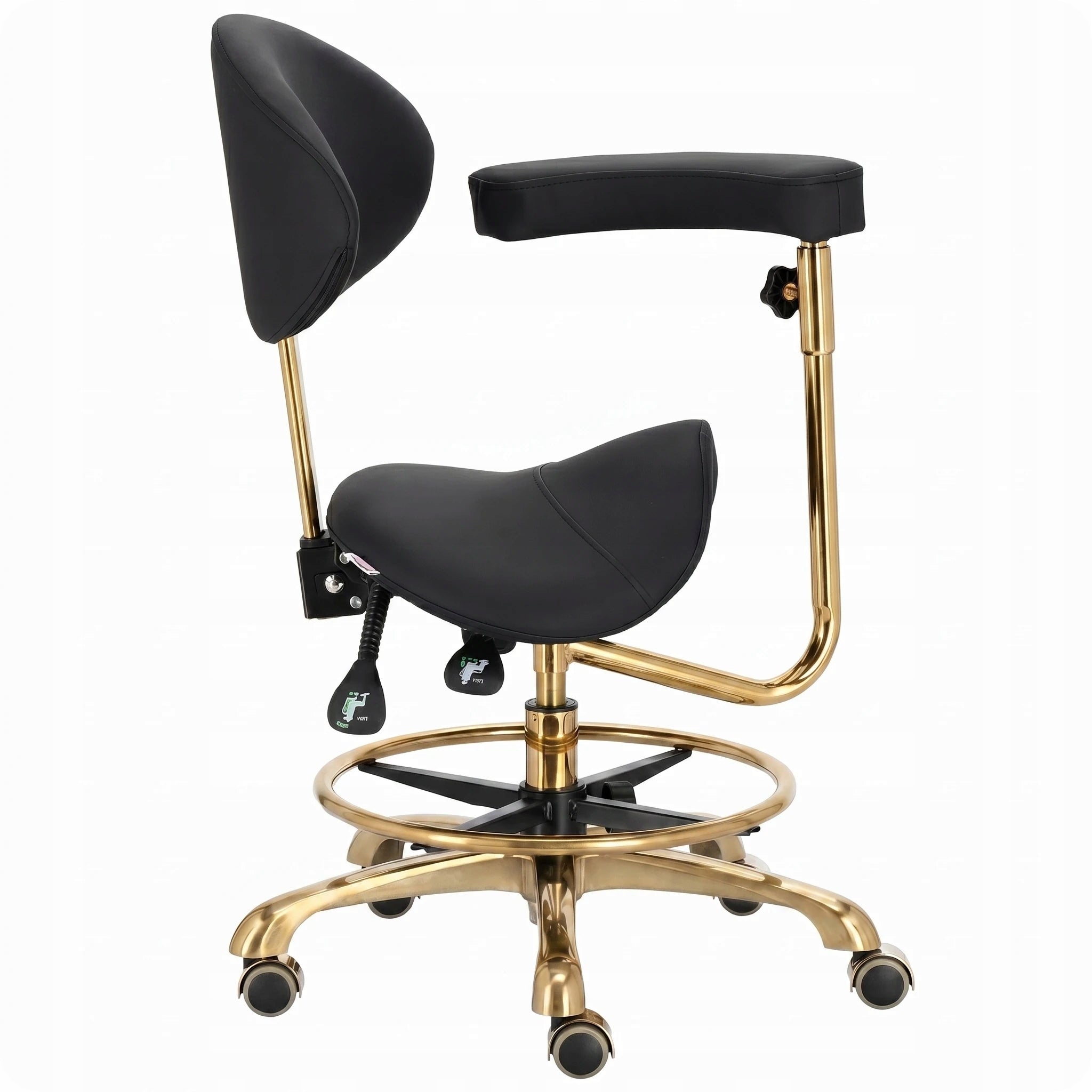 Cosmetic stool hairdresser saddle with backrest chair bar stool SPA mobile Manufacturer code PRE-K739-1-TK-028-1500
