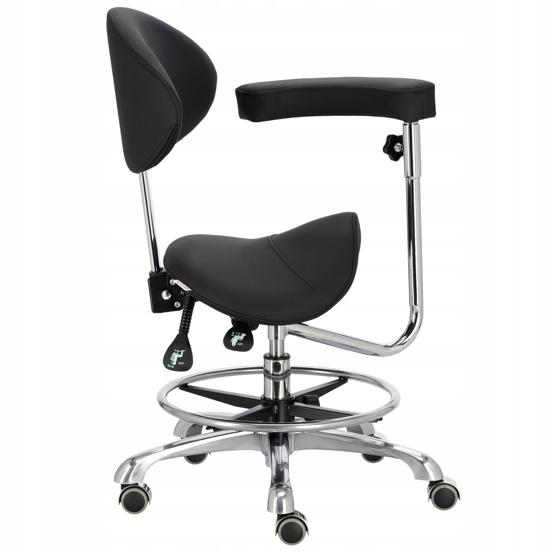 Cosmetic stool hairdresser saddle with backrest chair bar stool SPA mobile Manufacturer code PRE-K739-1-TK-028-1600