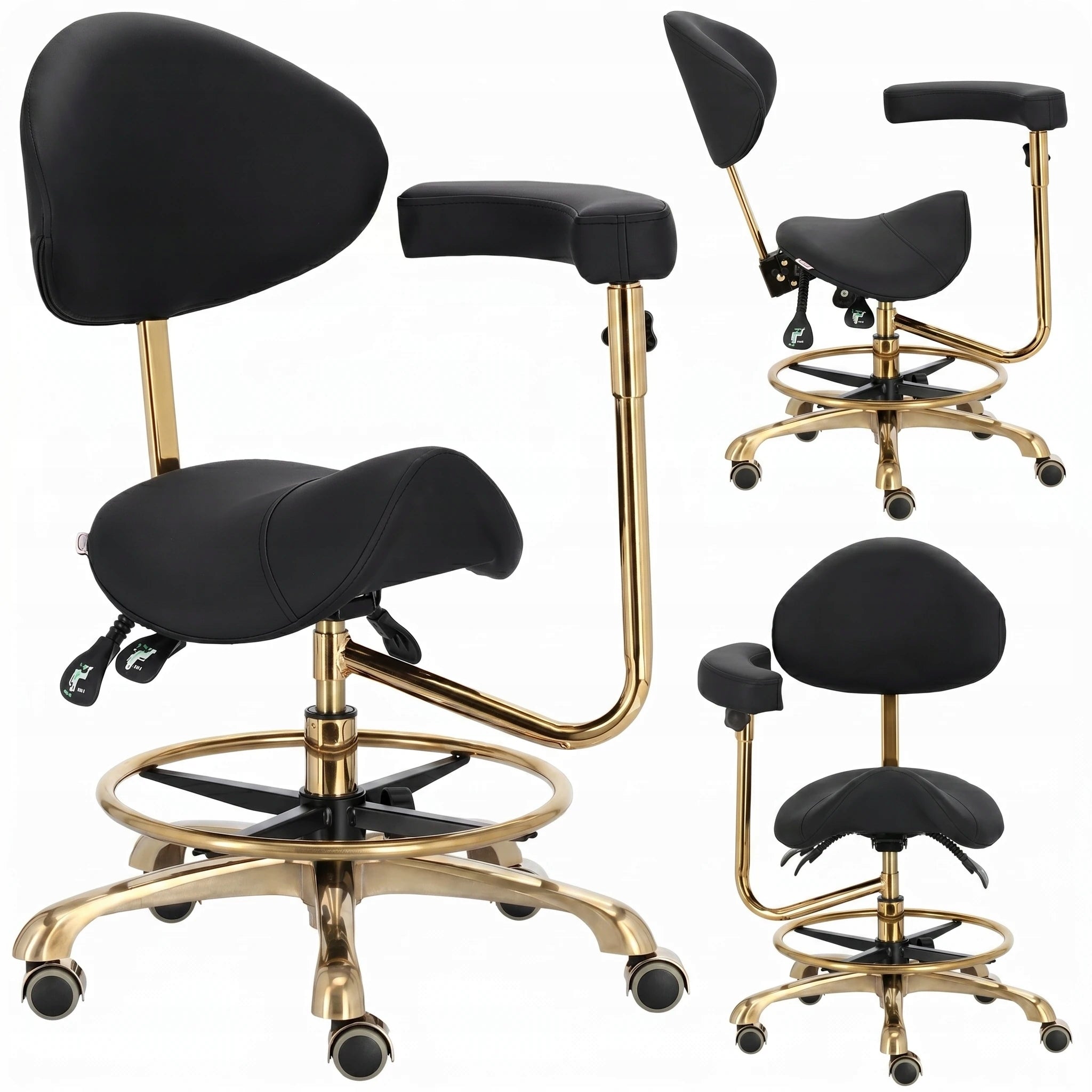 Cosmetic stool hairdresser saddle with backrest chair bar stool SPA mobile