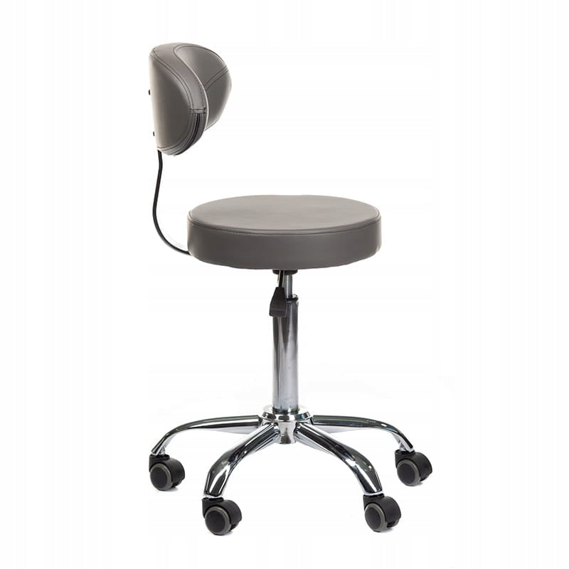 Cosmetic stool with backrest BD-9934 grey Upholstery color gray
