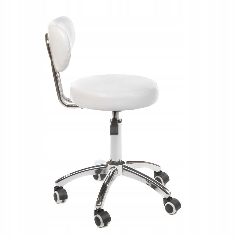 Cosmetic stool with backrest BT-229 white Brand Beauty System