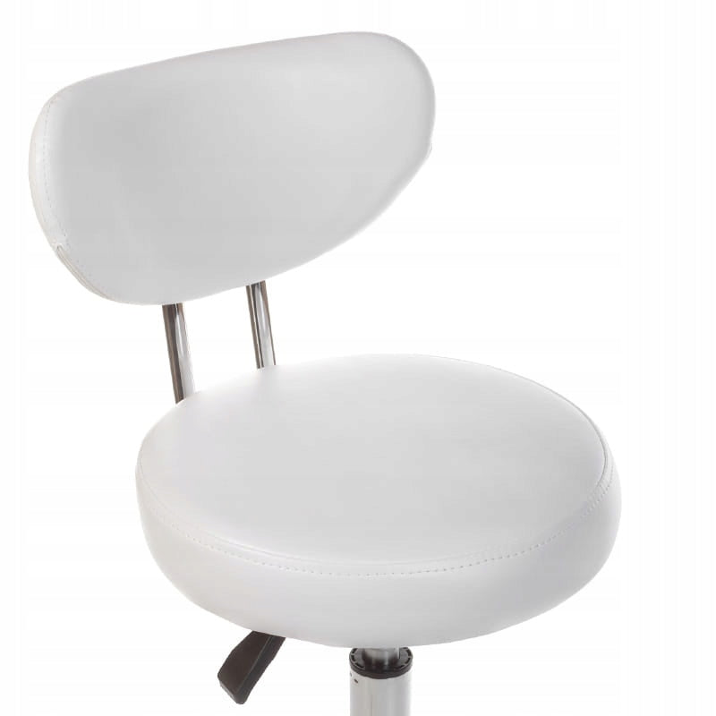 Cosmetic stool with backrest BT-229 white Upholstery color white