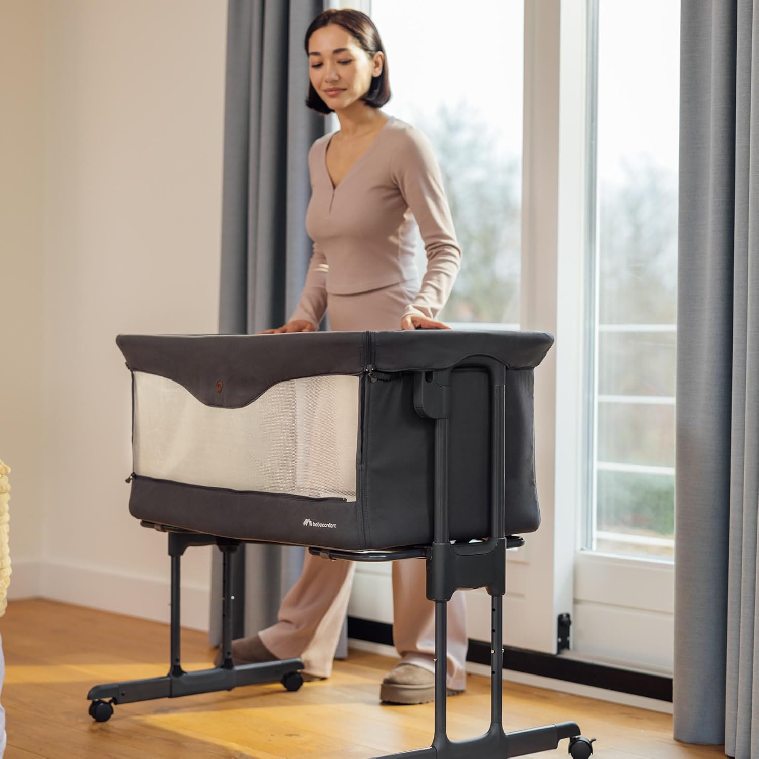 Cot Bebeconfort Amara Tinted Graphite Compact Delivery Folding Brand Bébé Confort