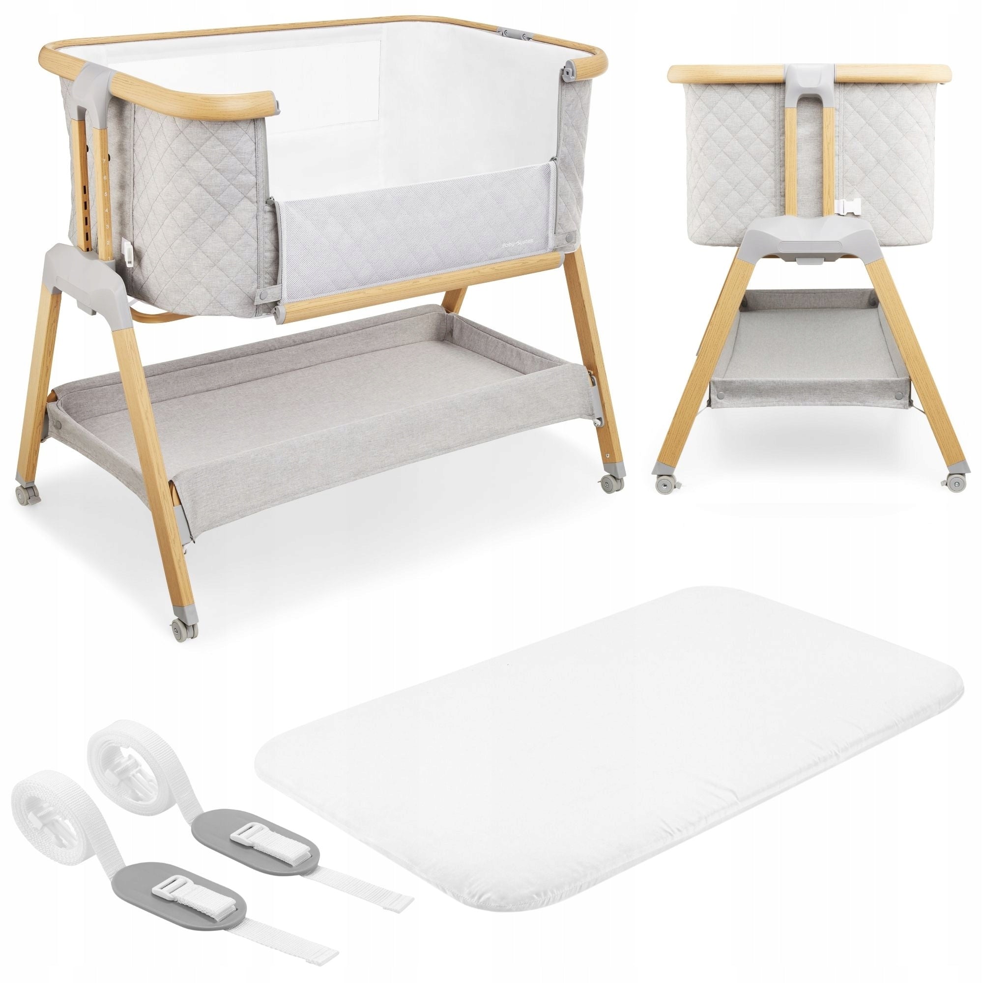 Cot Delivery Tourist Wooden With Shelf Folding Compact 3in1