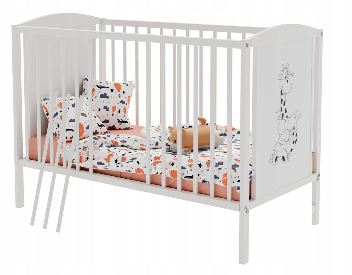 Cot FAIRY TALE white giraffe b/sz 120x60 Brand Bobas