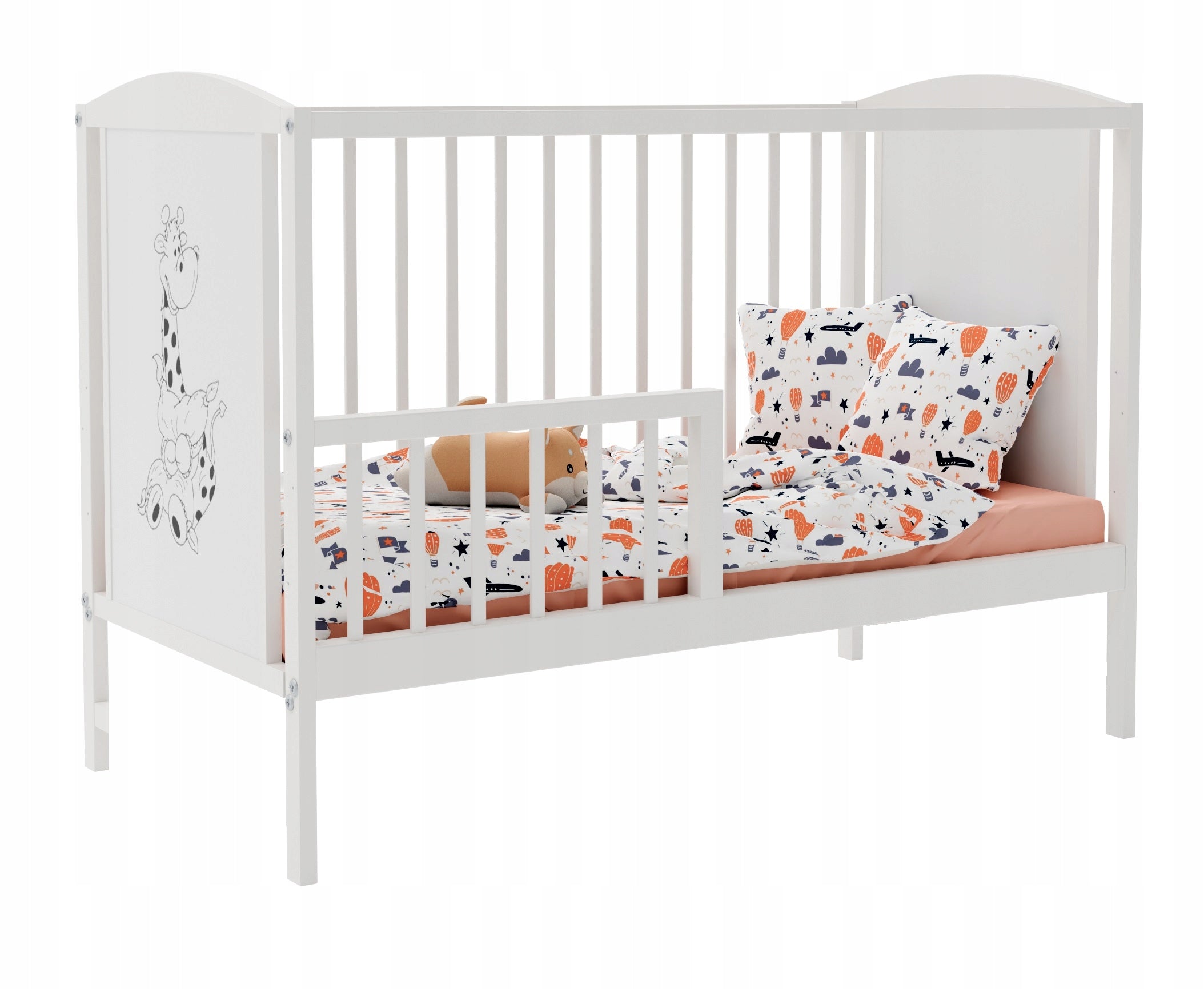 Cot FAIRY TALE white giraffe b/sz 120x60 Color white