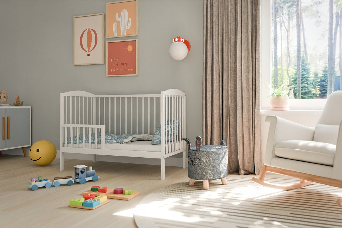 Cot OLA WHITE b/sz couch with barrier 120x60 cm EAN (GTIN) 5903699345610