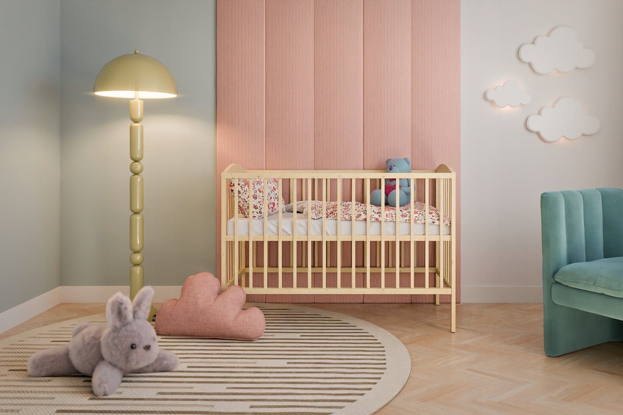 Cot OLA b/sz pine 120x60 Manufacturer code OLA
