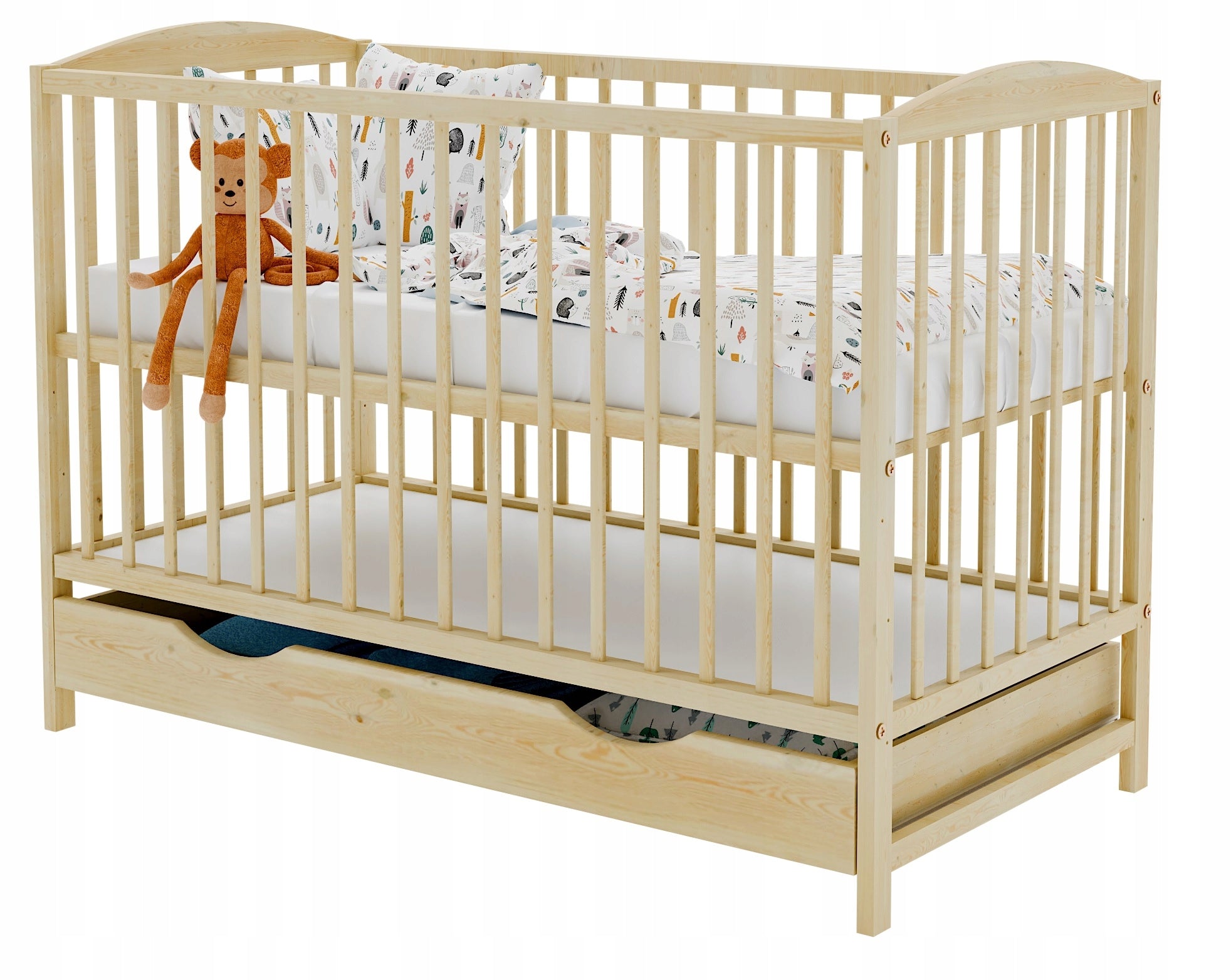 Cot OLA drawer pine 120x60 cm Brand Bobas