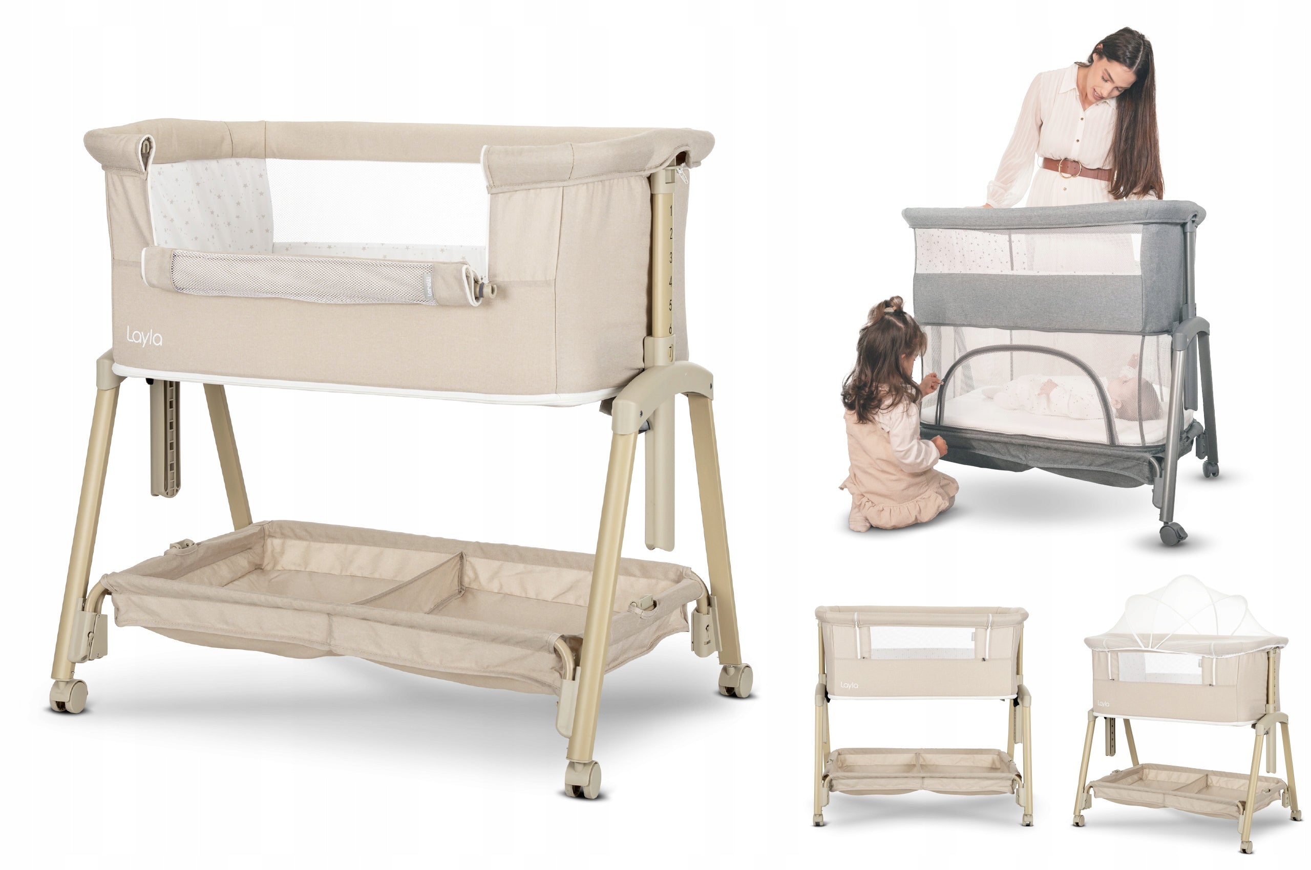 Cot Supply 2in1 for Bedroom Adjustable 0+ Lorelli Layla Packaging status original