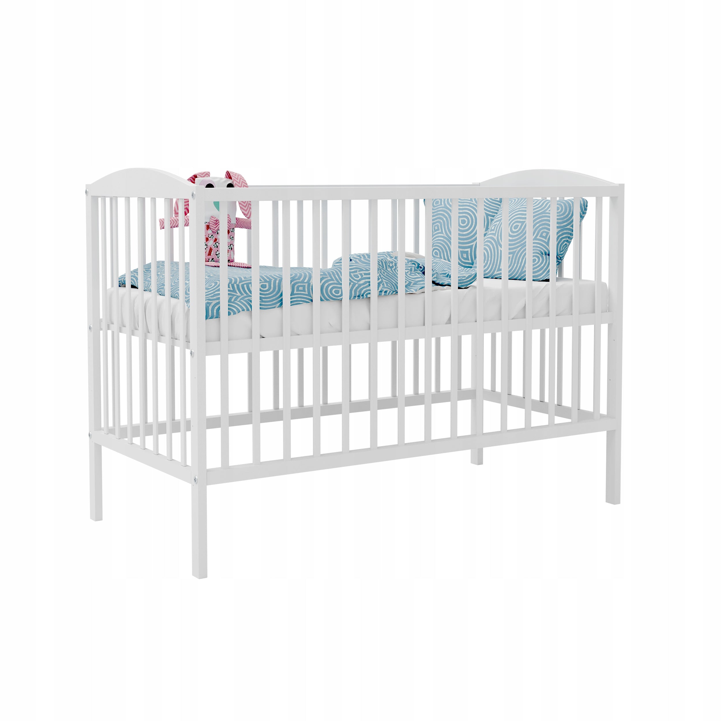 Cot b/sz OLA WHITE 120x60 cm
