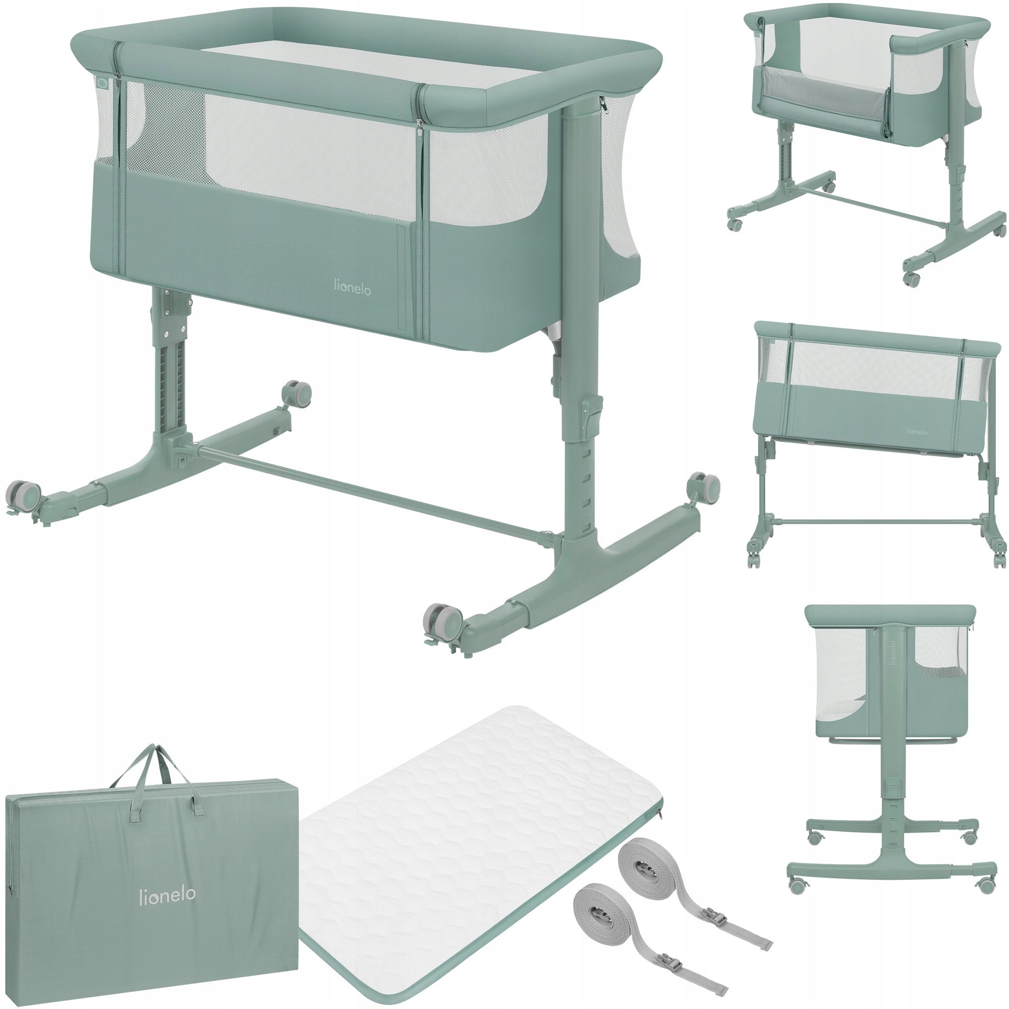 Cot, freestanding, cradle 3in1 set of accessories Lionelo Aurora