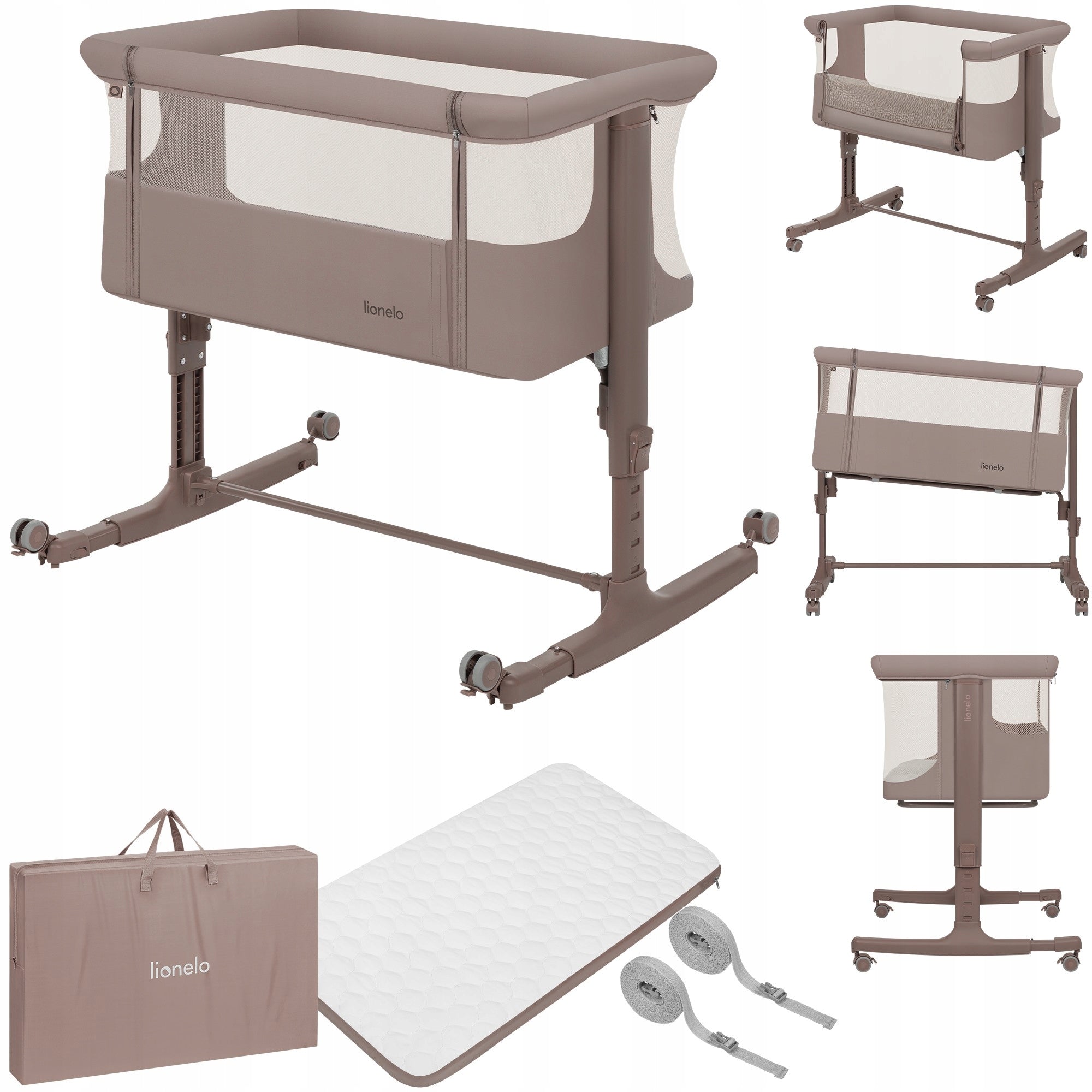 Cot freestanding cradle 3in1 set of accessories Lionelo Aurora