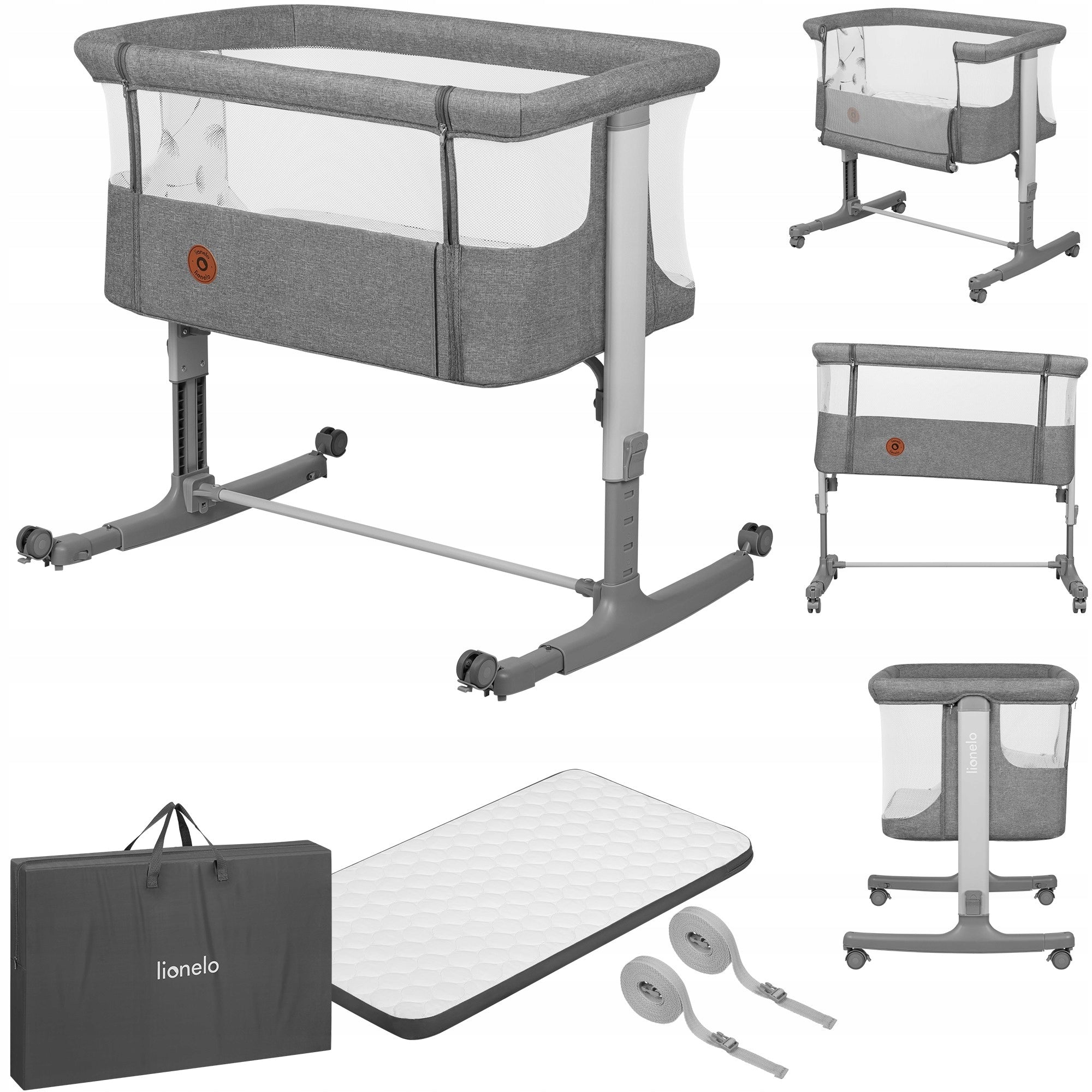 Cot, freestanding, cradle 3in1 set of accessories Lionelo Aurora