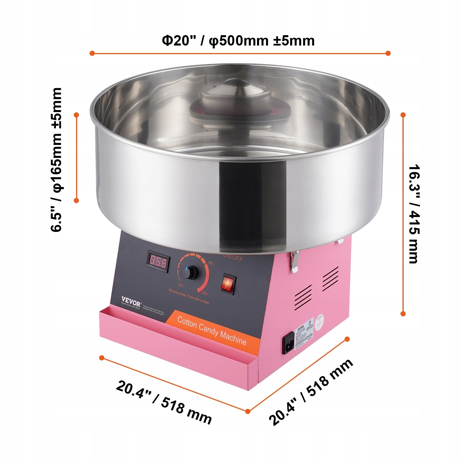 Cotton Candy Machine 1KW Electric Cotton Candy Machine Pink Manufacturer code TSMHTJFSWGXMA