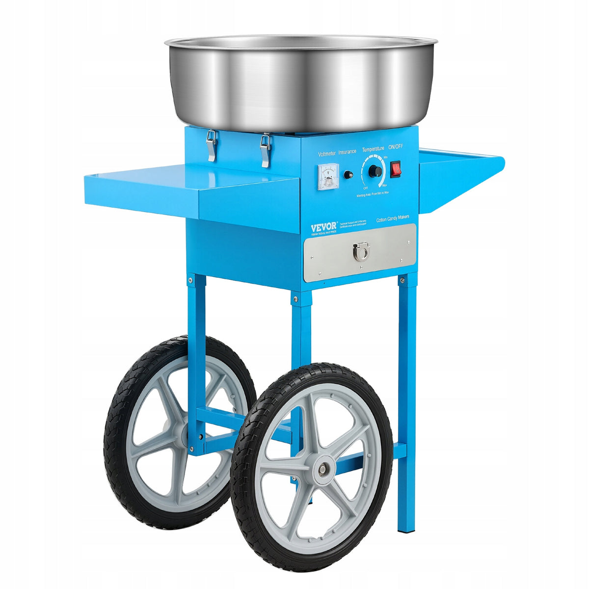 Cotton Candy Machine 1KW With Trolley Sugar Spoon And Drawer Blue