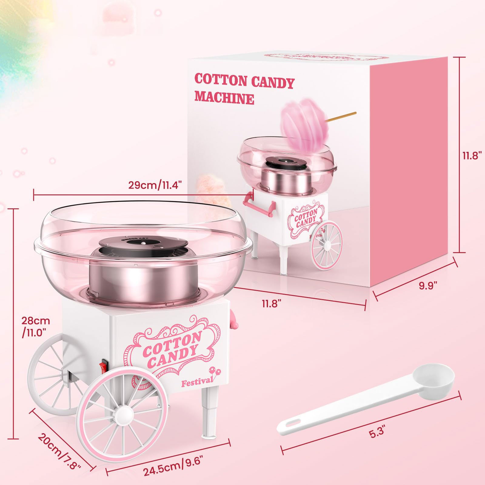 Cotton Candy Machine 400W Portable Pink House Party Gift Manufacturer code 25063063